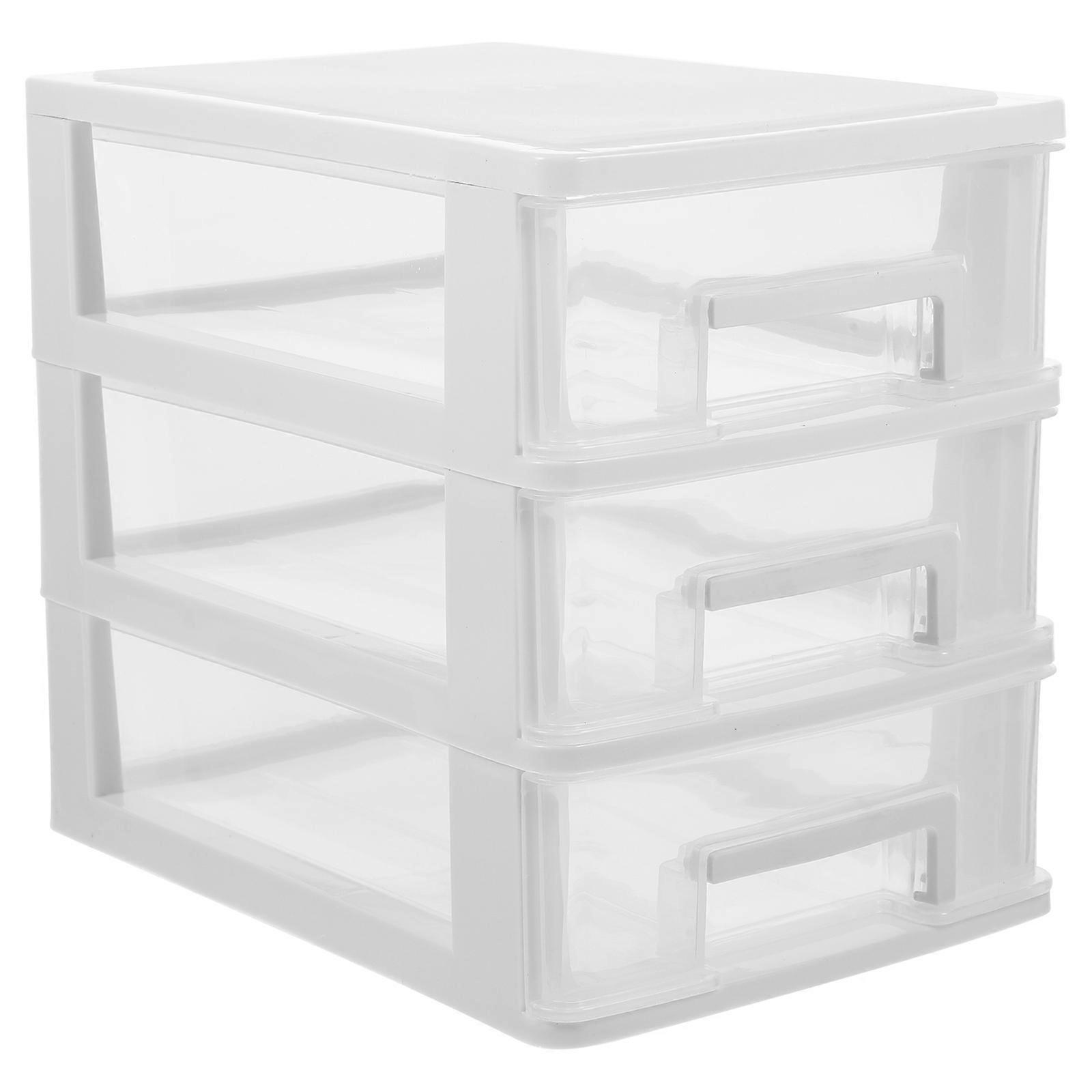 Desktop Storage Box Household Storage Container Simple Design Rectangular PP Material 21.1X19.2X15.2CM 1Set