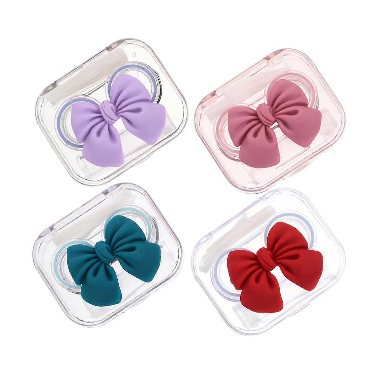 4 Sets Lens Case Holder for Lens Container for Lenses Divided Case Container for Cosmetic Lenses Plastic, Assorted colours, Modern