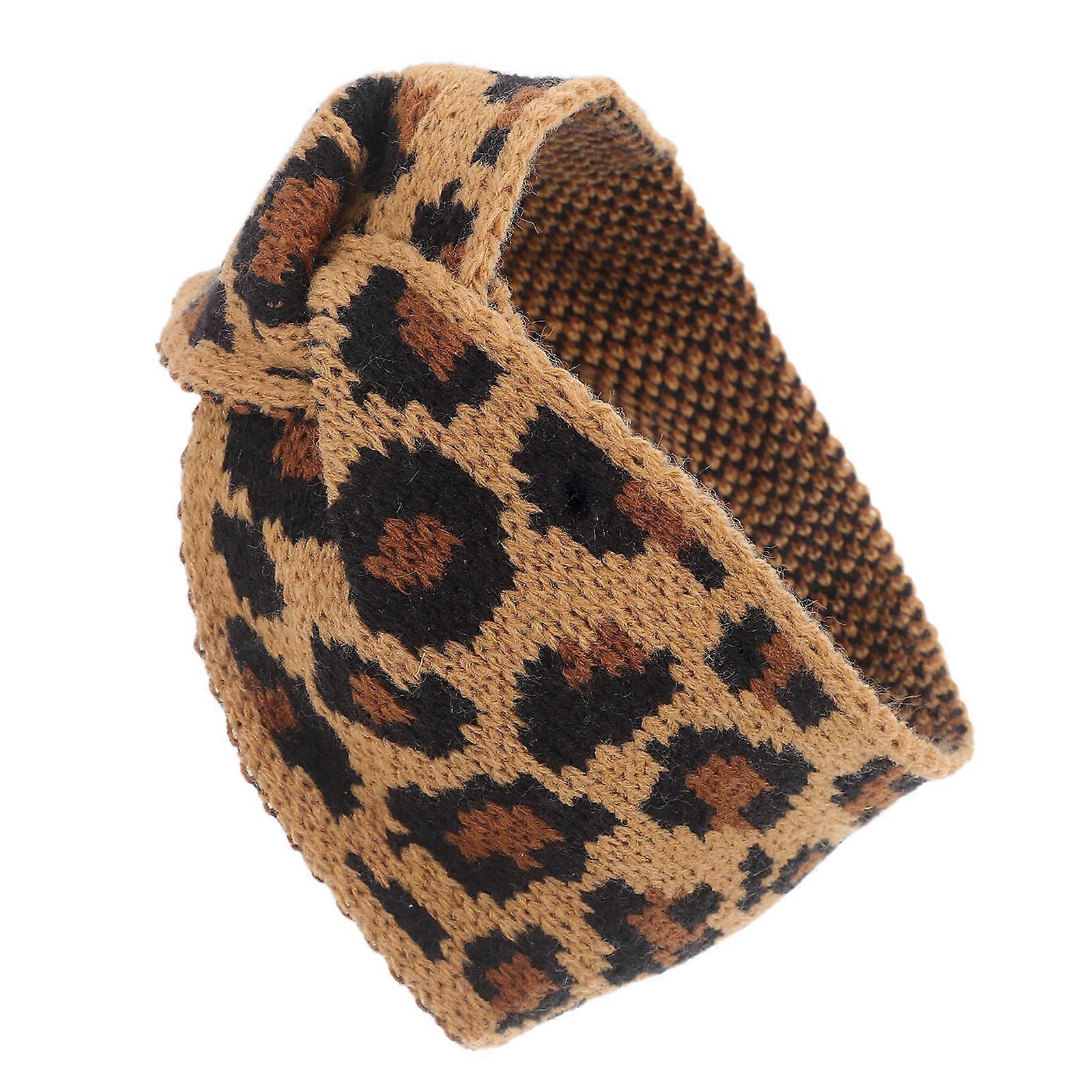 Comfortable to Wear Headbands for Women Knitting Design Leopard Print 1Set