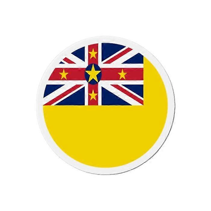 Round Magnet Niue Flag - Multicolor - 9 cm - 50 pieces - Synthetic Resin - Mixed