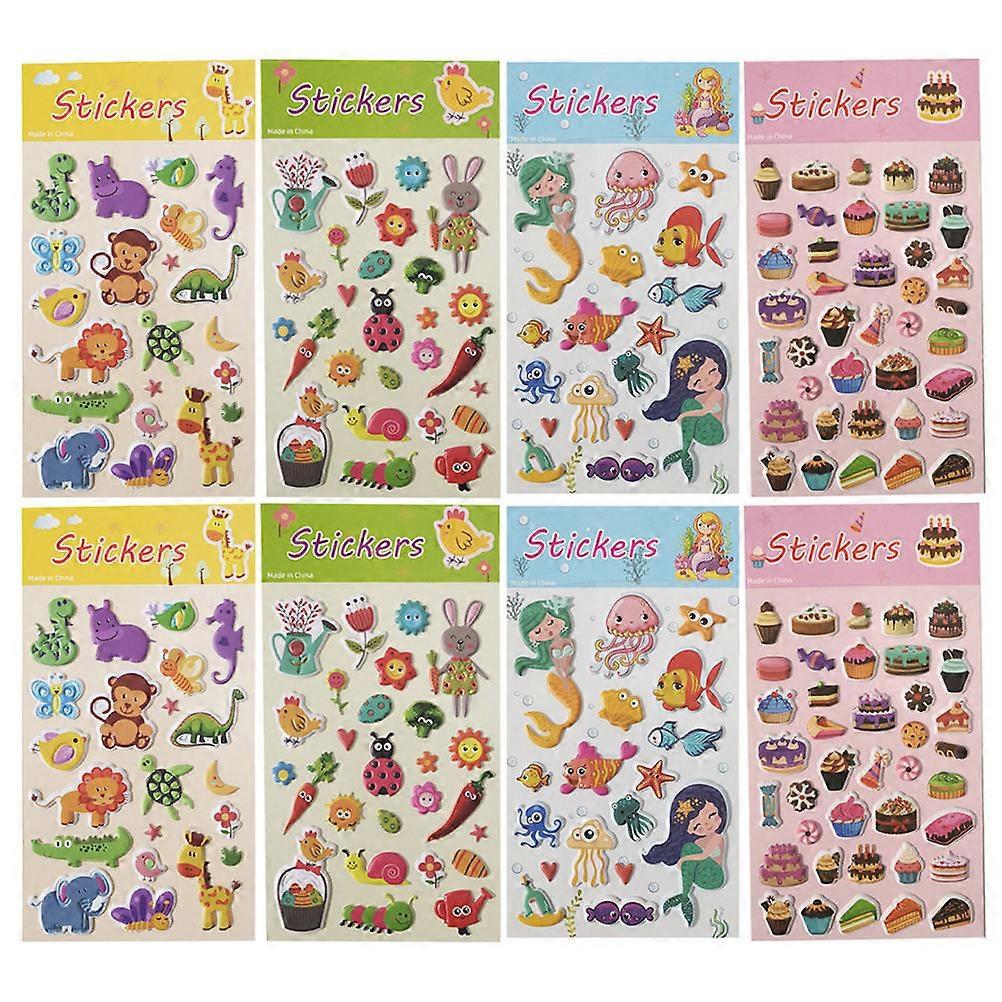 8 Assorted PVC Stickers for Cartoon Crafts – Fun & Safe Creative Activity for Kids