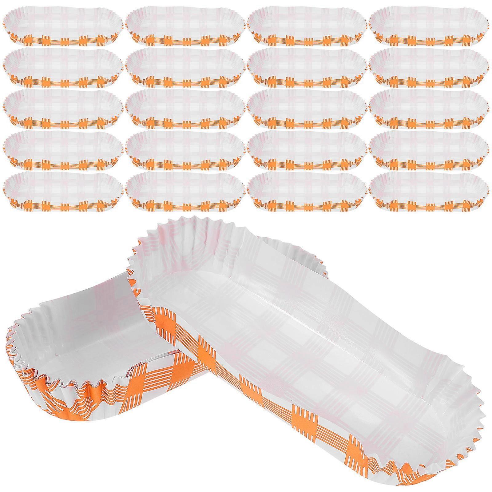 Hot Dogs Trays Rectangular Groove Design General Users Grease-Proof Paper Food Packing 100Pcs
