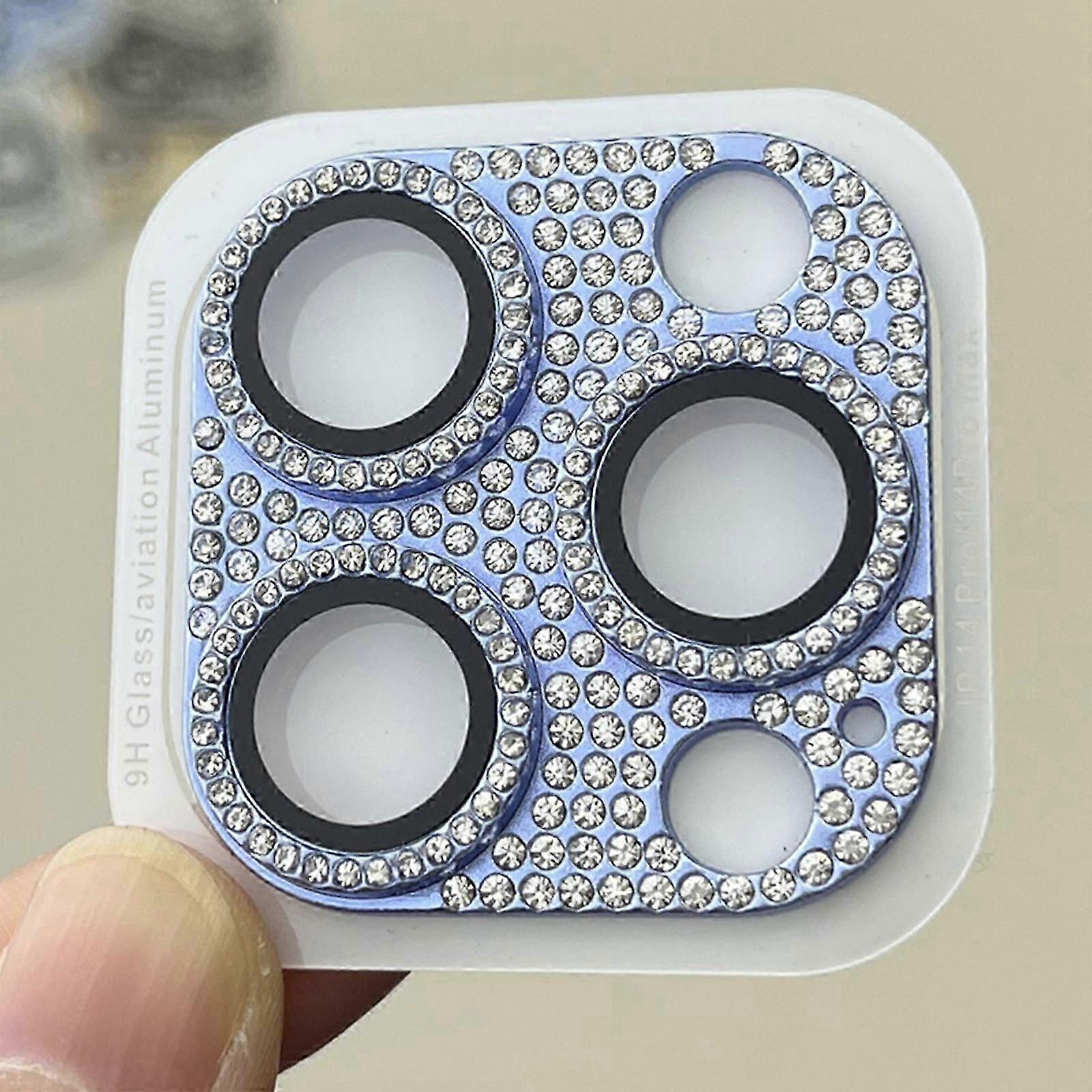 iPhone 15 Pro Max / 15 Ultra / 15 Proカメラレンズプロテクター、グリッターダイヤモンドレンズカバーガラススクリーンプロテクターアクセサリー用の2ピースブリンブリンメタルプロテクター