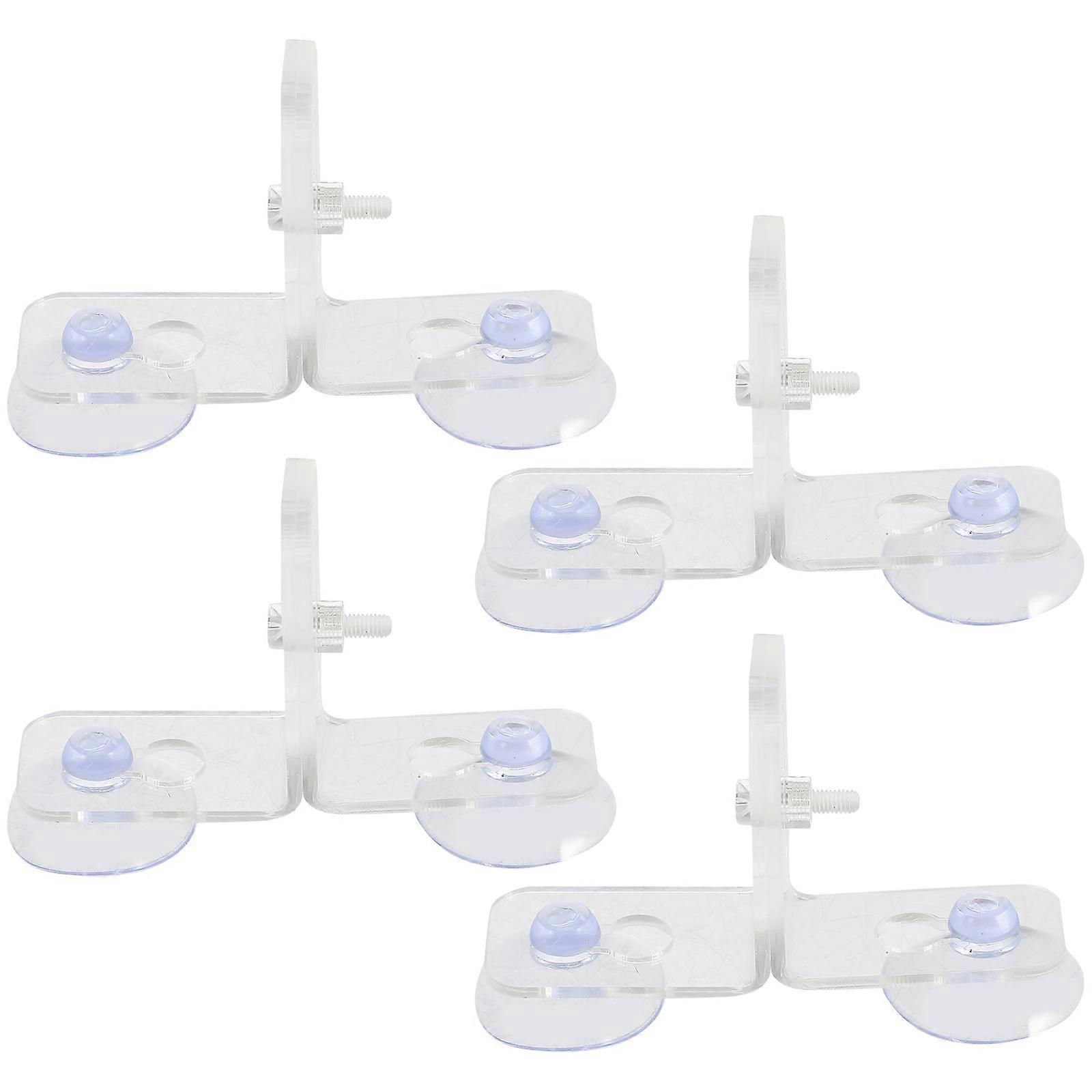 Aquarium Tray for Fish Tank Division with Suction Cups Transparent Acrylic 4 Sets