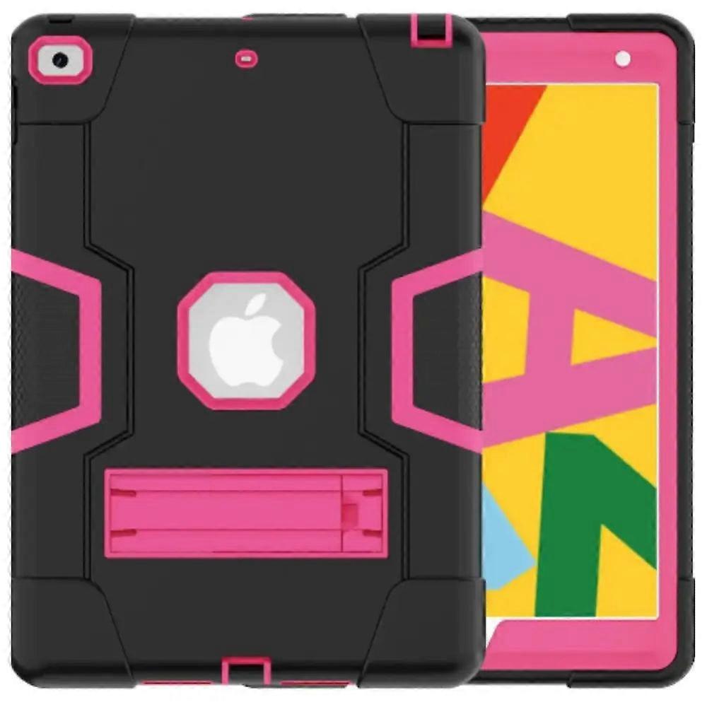 Rugged Case For Ipad (black & Rose Red)