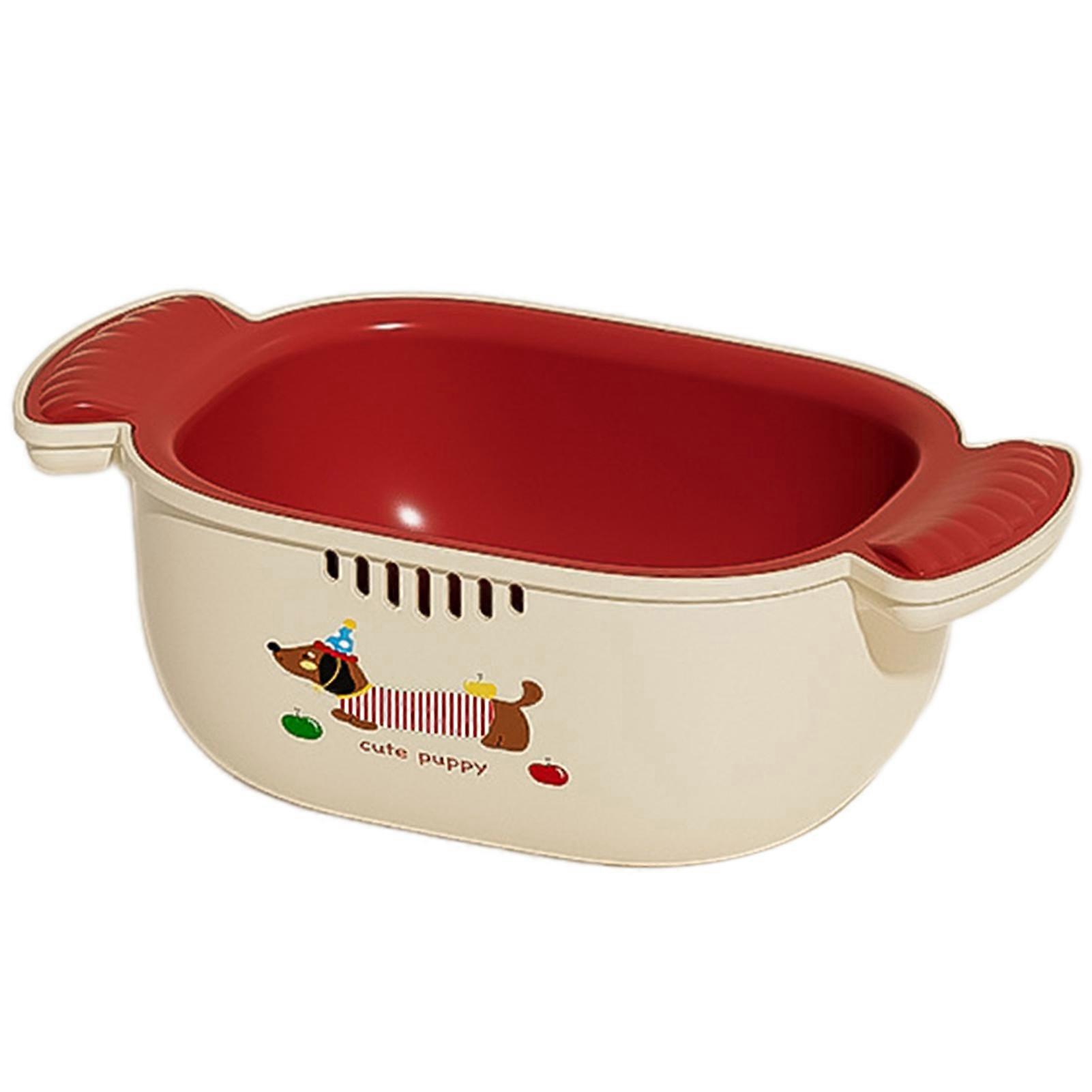 Kitchen Dual-Layer Draining Basket Kitchen Vegetable Washing Bowl Kitchen Supply