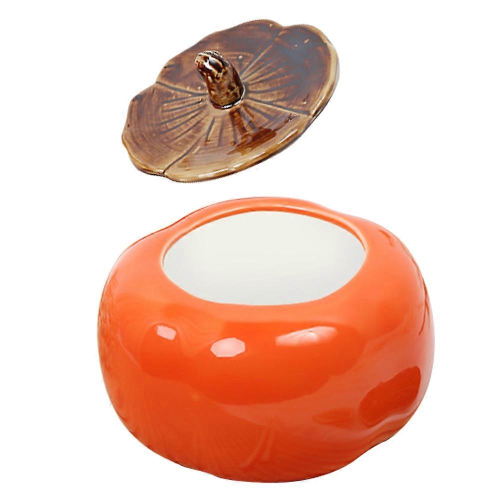DIY Candle Cup Orange Ceramic Candle Storage Container for