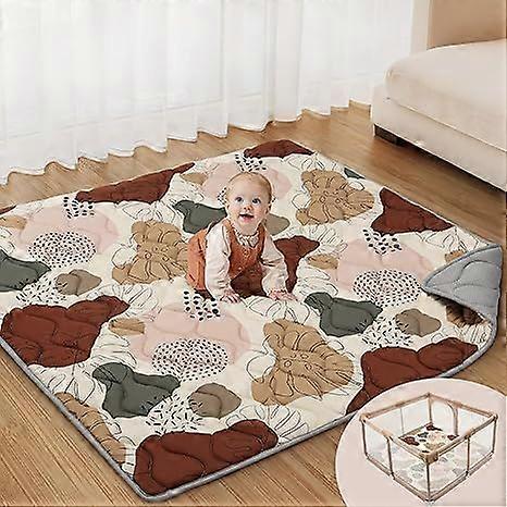 Baby Play Mats for Floor, 50x50 Crawling Mat for Playpen, Thicken Soft Padding Foam Playmats for Babies and Toddlers Infants
