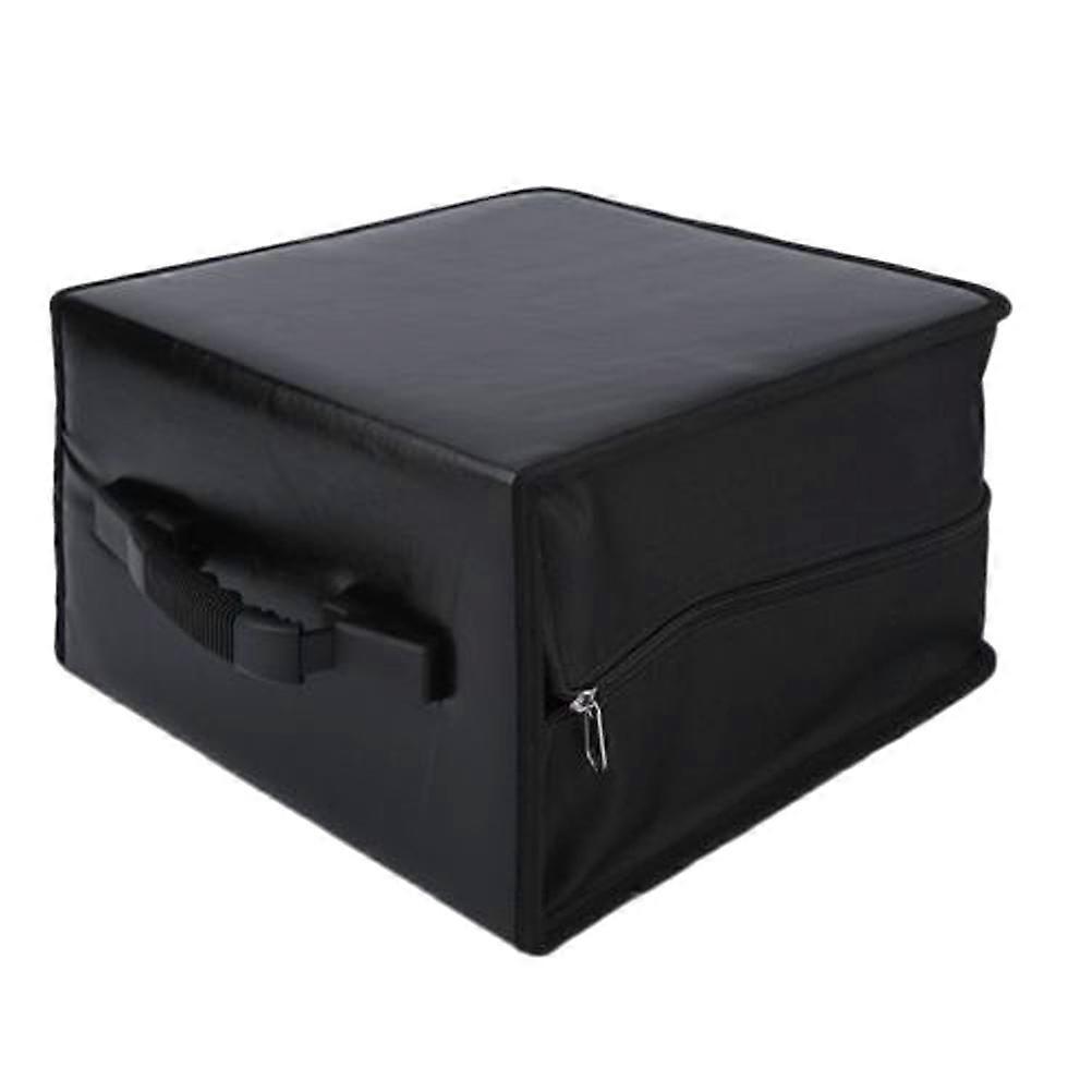 Black CD Storage Holder with Large Capacity for Easy Organization and Portability, PU and Fabric, 400 Discs