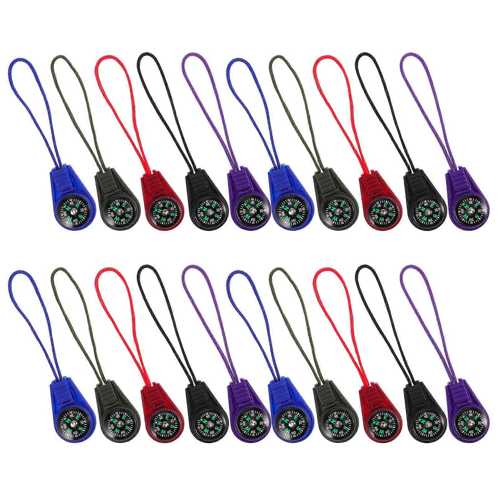 Portable Compass with Lanyard Durable Plastic Accurate Navigation Tool for Home Assorted Color 50pcs