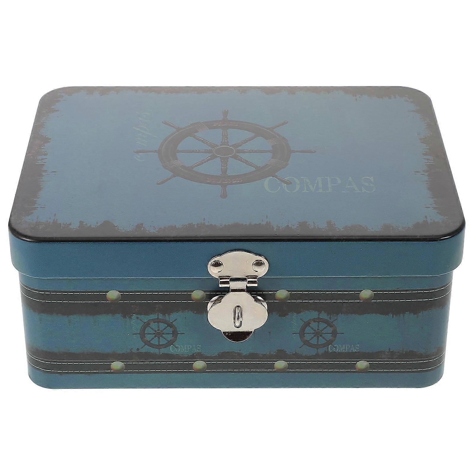 Tinplate Organizer Box With Lock For Office Use Round Edges Safe To Touch 1Set