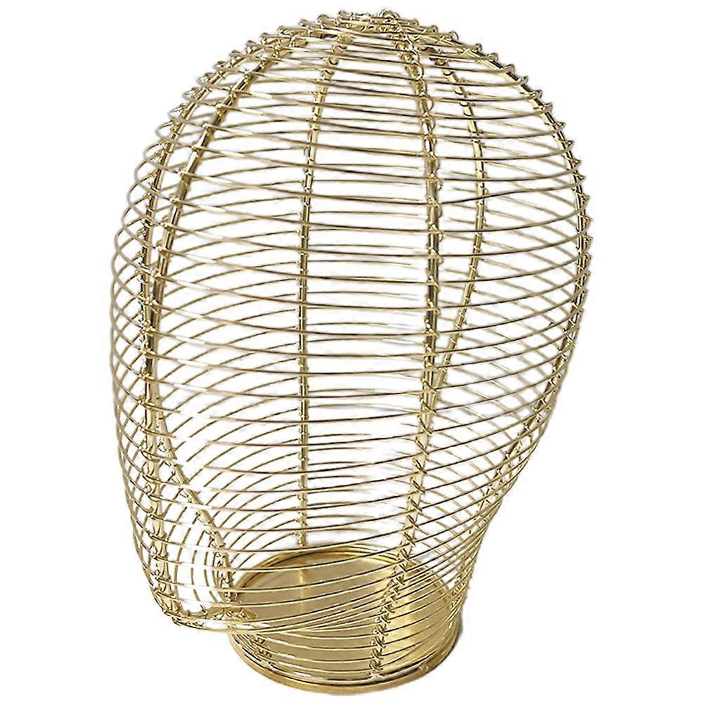 Gold Hat Display Rack, Metal Hat Holder Stand for Caps and Wigs, Stylish and Practical Design for Shop and Home Use