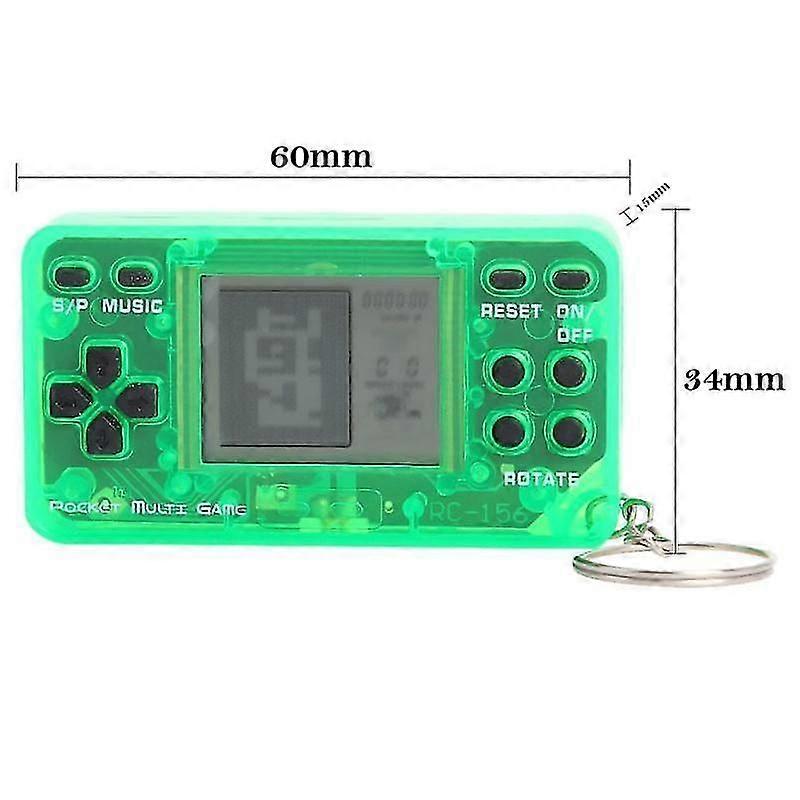 Super Mini Handheld Game Player Classic Retro Decompression Relieves Mood Tetris Video Game Console Kids Toys Keychain Accessory