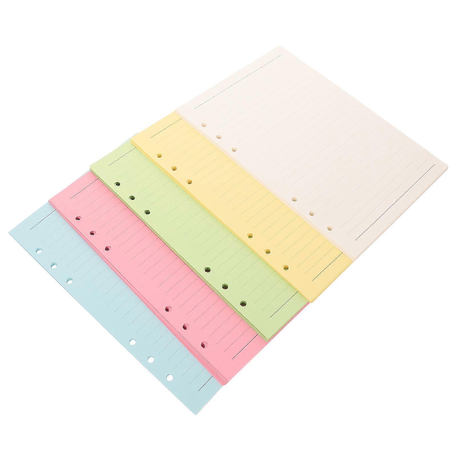 100 Sheets A5 Lined Refill Paper 5 Colors 6 Hole Punched Loose Leaf Paper for Binder Notebook Journal and Planner Inserts