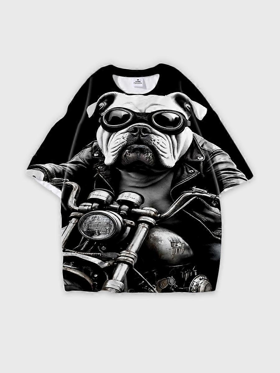 T-shirt round neck Pattern loose short sleeve E459