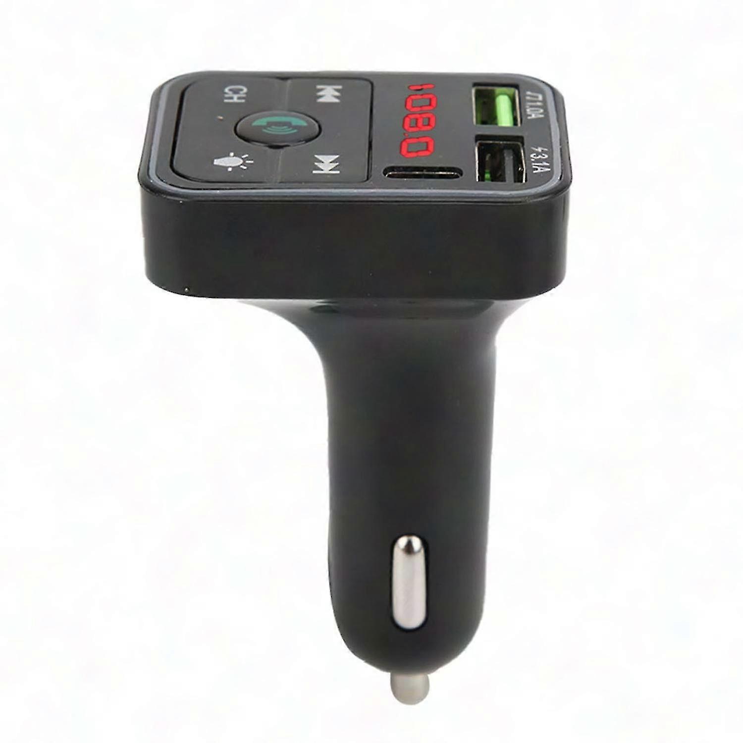 12V/24V Bluetooth 5.0 FM Transmitter MP3 Player with Colorful LED Light & Phone Charger