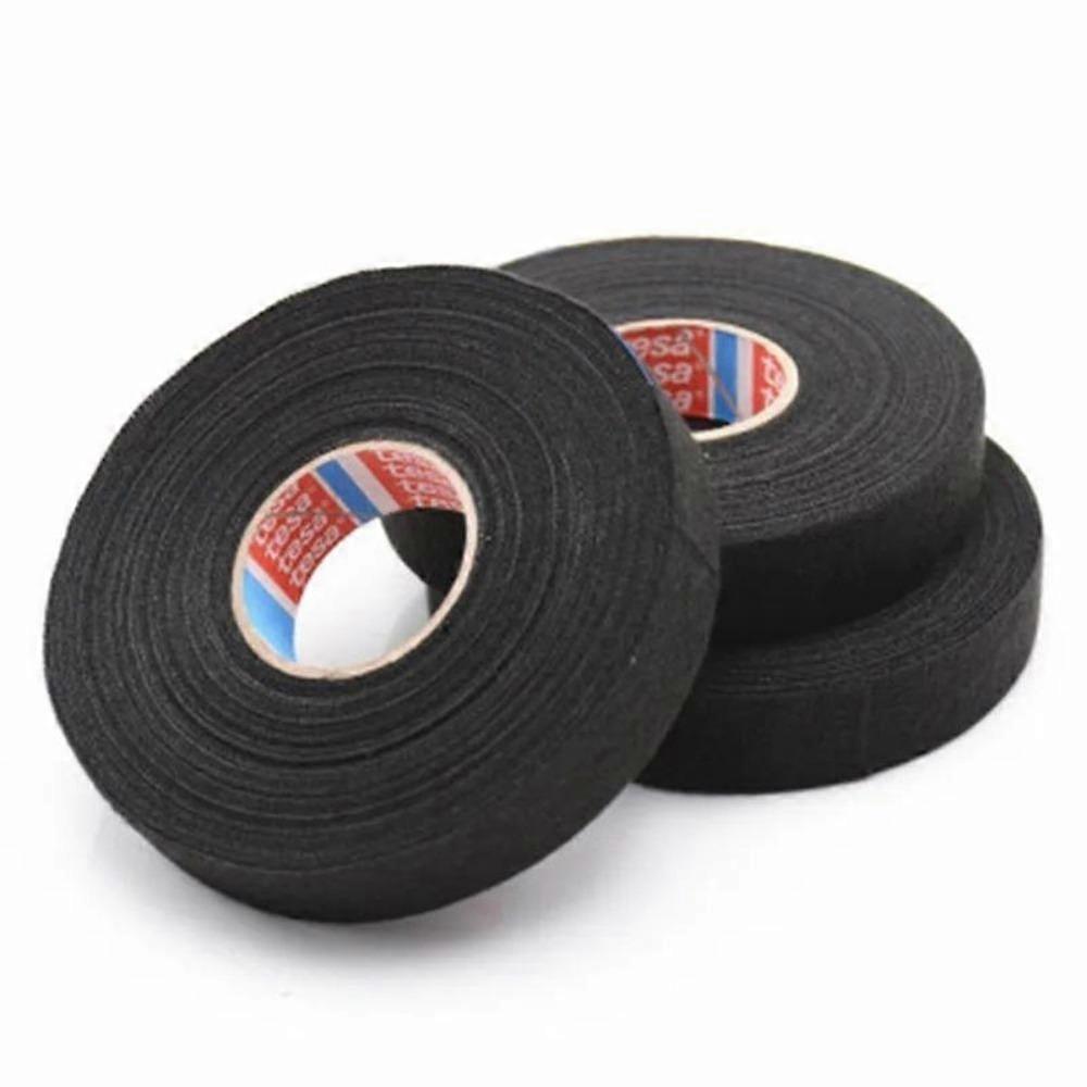 Black Color 1Roll Width 9/15/19MM Length 15M Wiring Harness Tape Strong Adhesive Cloth Fabric Flame Retardant Tape For Looms Car