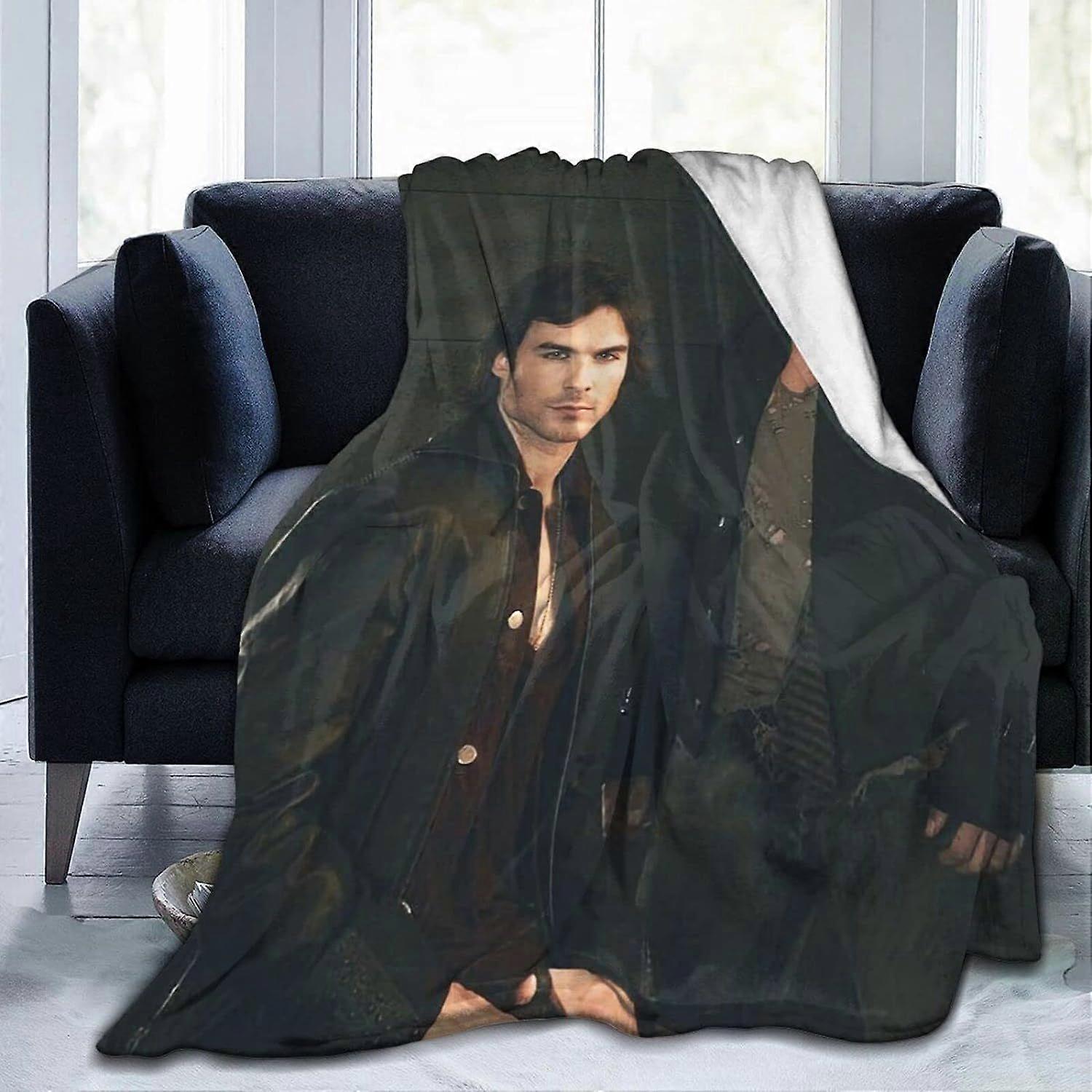 Kerota Joseph Morgan Couverture Impression 3D Peluche Agneau Couverture Literie Decor pour Salon Cha
