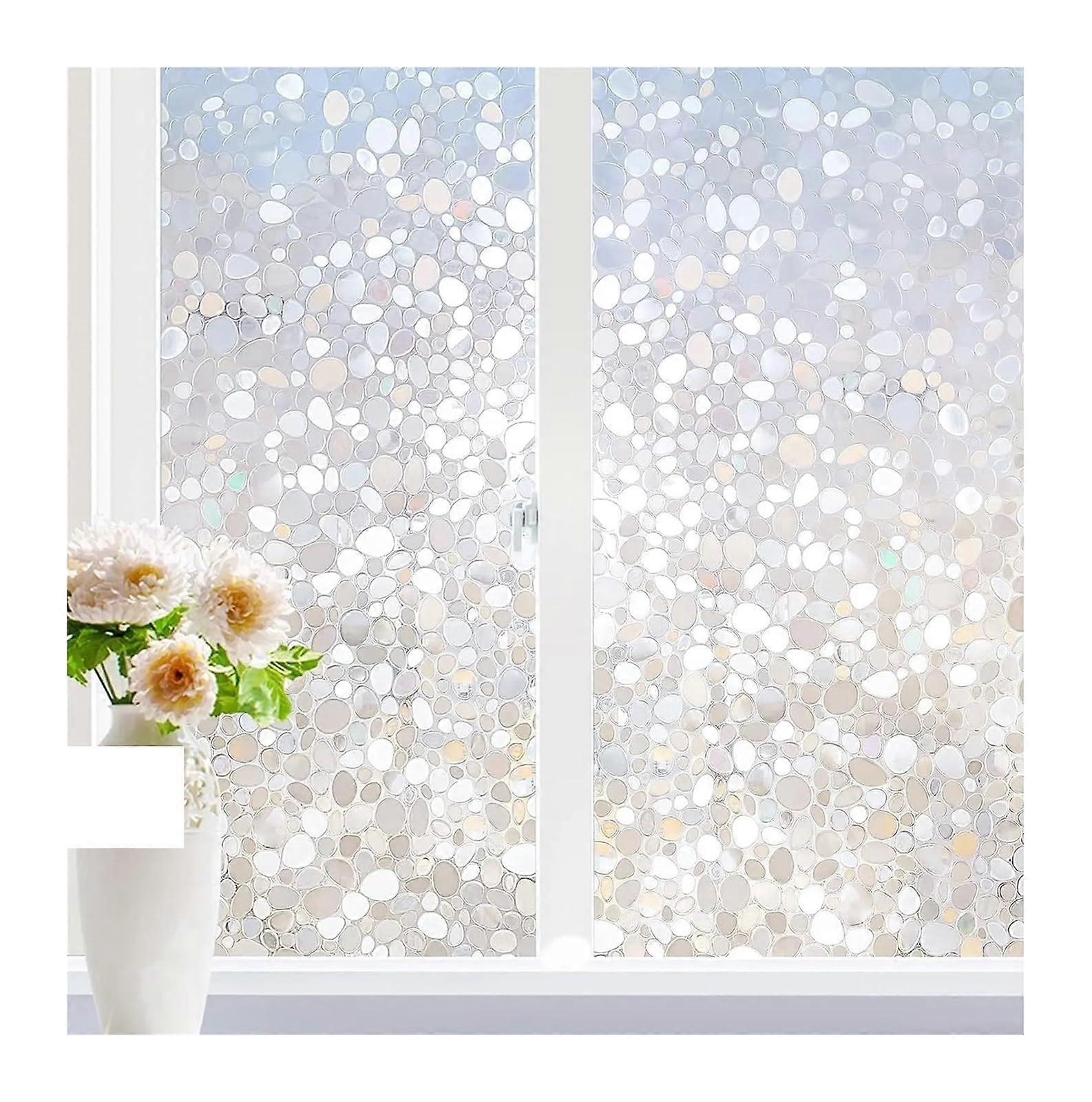 Folie Fenster Sichtschutzfolie 45x300cm, Statisch Haftende Fensteraufkleber für Bad, Dekorative Fensterabdeckungen