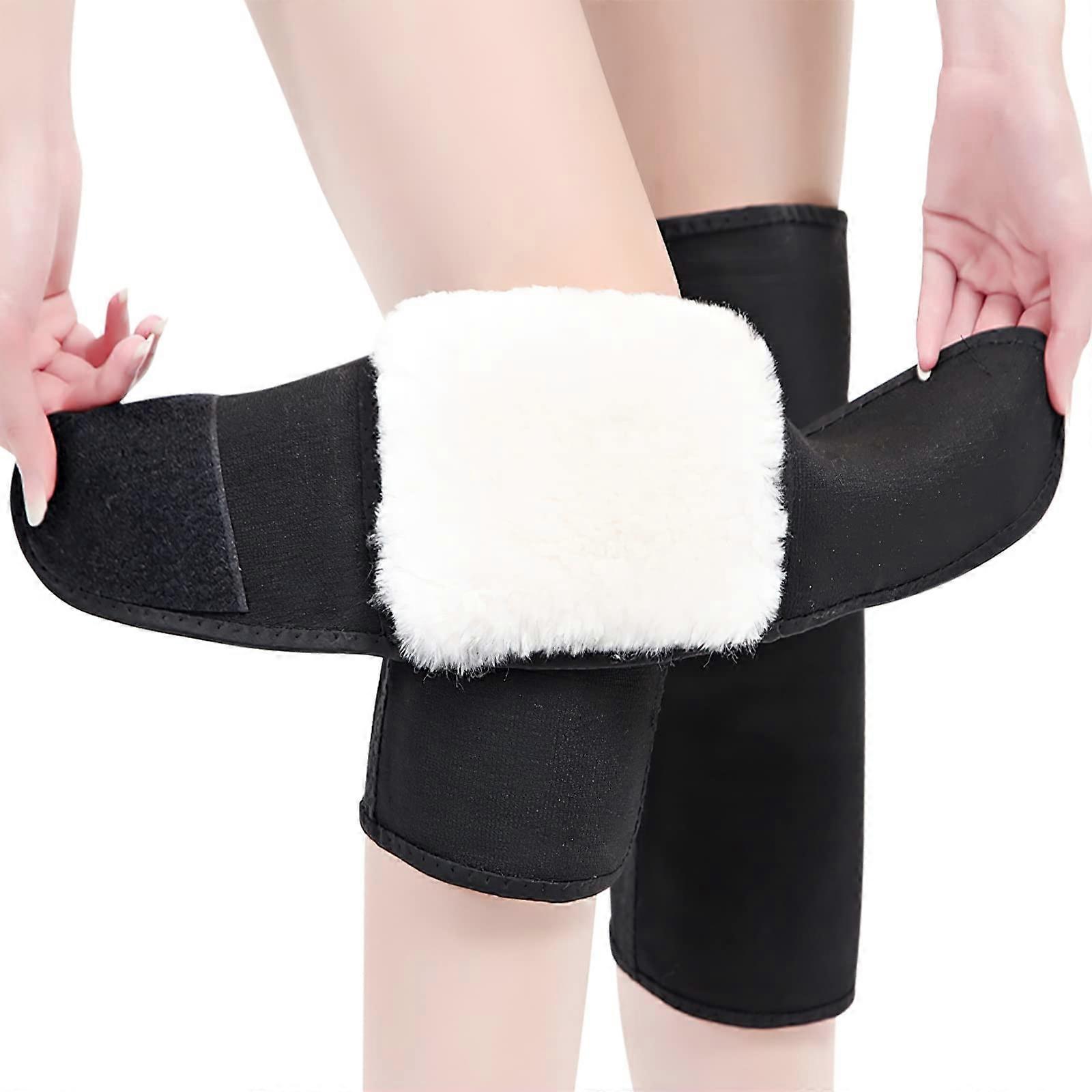 Knee Pads Warm Winter Knee Support NonSlip Comfortable Brace Black XL
