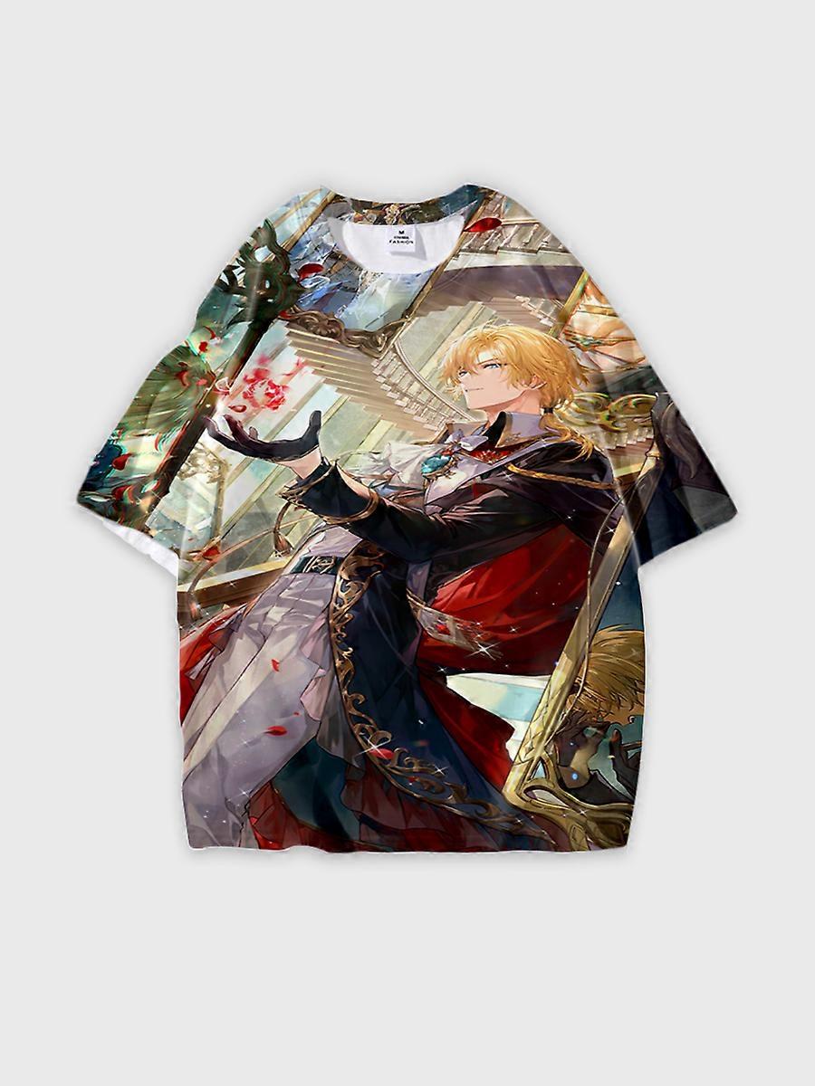 T-shirt round neck Role Pattern loose short sleeve E3566