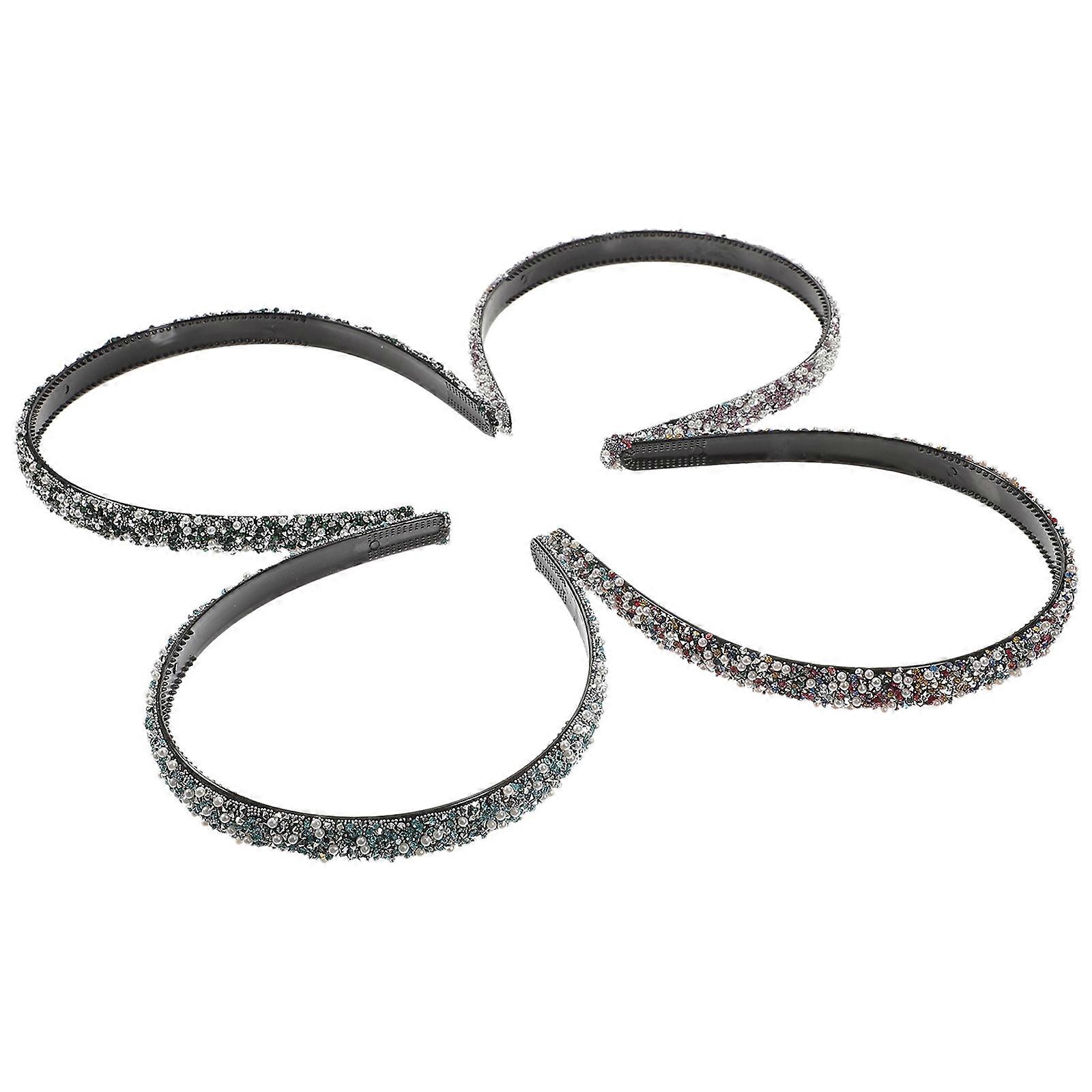 ריינסטון כלה סרט פנינה כיסוי ראש חתונה תפאורה אלגנטית ורוד פנינה