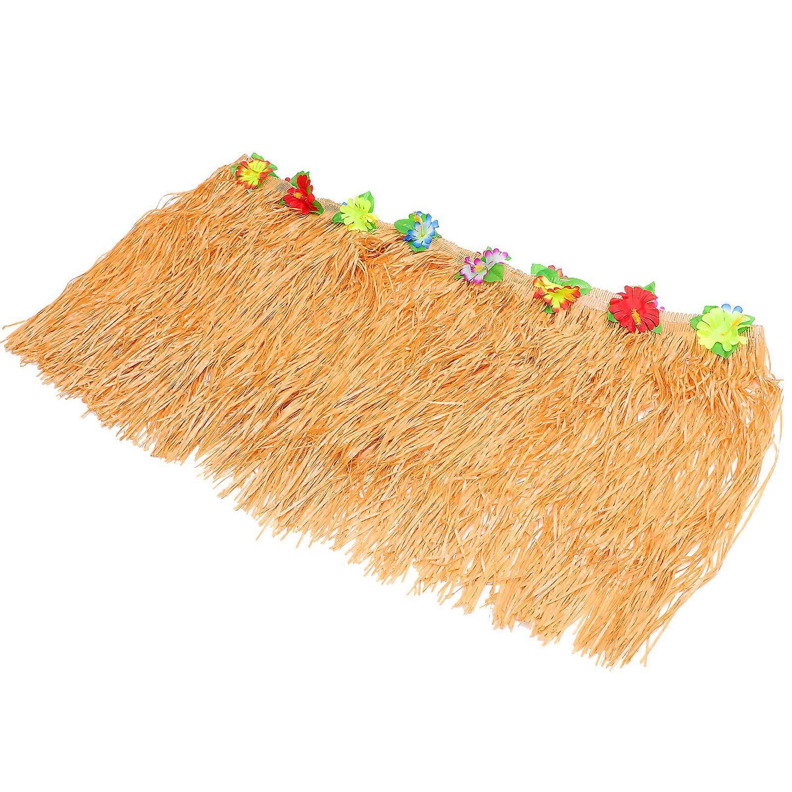 Hawaii Style Tropical Table Skirt Grass Design for Indoor & Outdoor Party Decorations