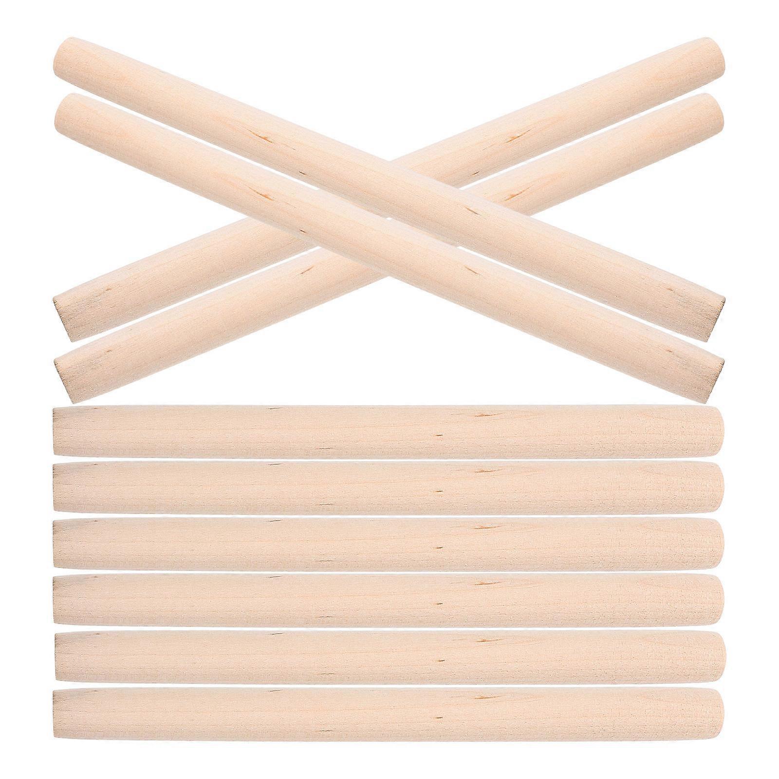MLINS 10pcs Dowel Rods DIY Wooden Sticks Pre Cut Round Long Hardwood Sticks for Crafting Multi Function Wooden Dowel Rods