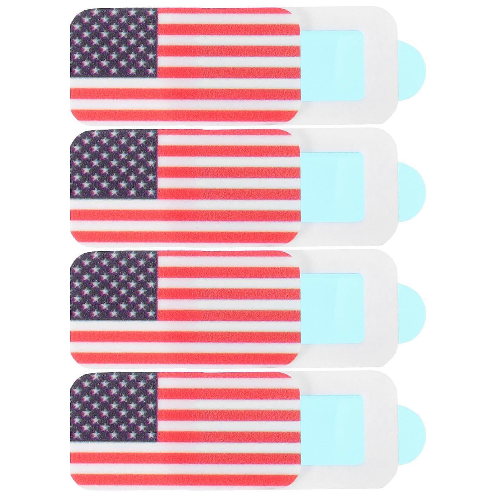 Cell Phone Film Cover American Flag Pattern Phone Camera Covers ABS Privacy Protection Daily Use Red 1.90X0.90X0.10CM 4Pcs