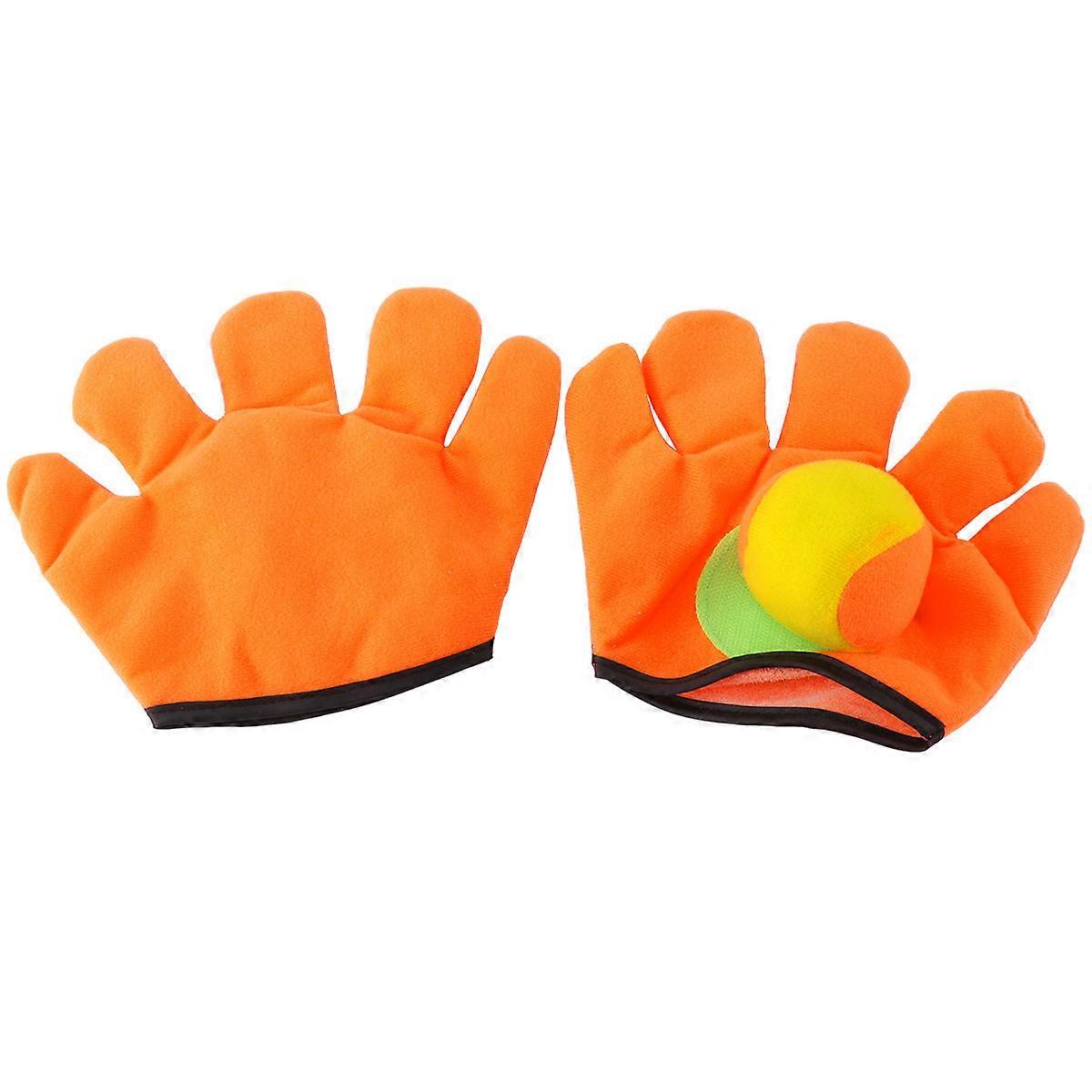 Kid Gloves Catch Ball Set Outdoor Activities Sports Toy Orange Size L Glove 1Pc