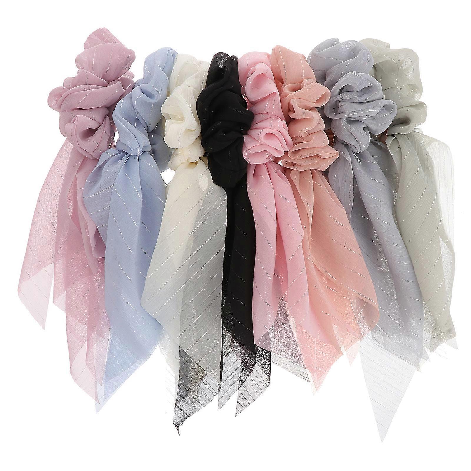 Here's a refined and professional product description for your **8pcs Solid Color Ponytail Holders With Buckle Elastic Hair Ties**:
### 8 Pack