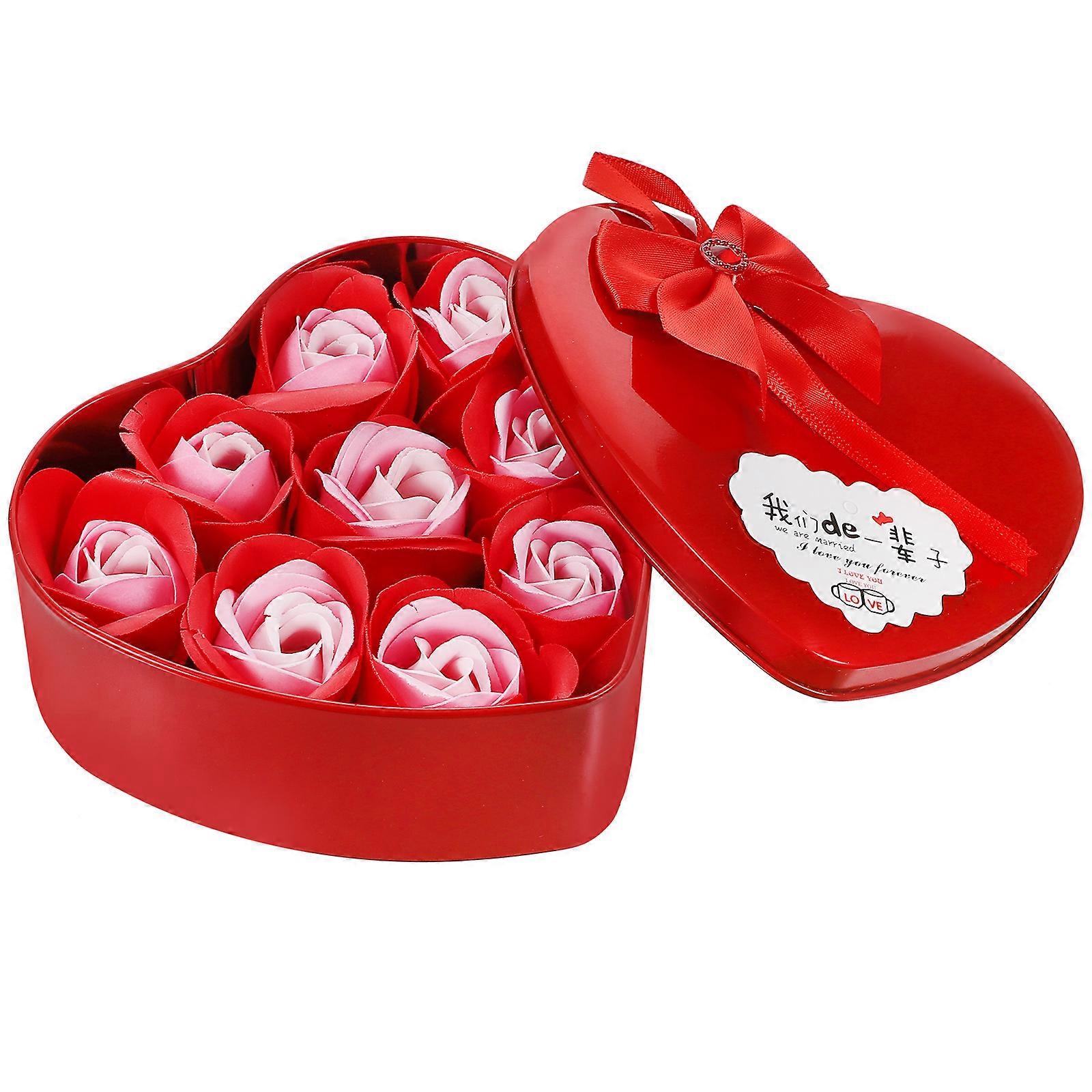 Flower Scented Bath Soap Romantic Gift Box 4.7×4.3×1.8in Home Atmosphere Enhancement 1Set
