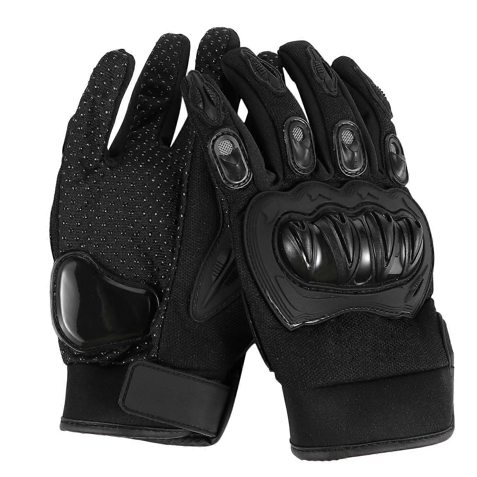 Breathable Cycling Gloves 1 Pair Black Full-Finger Outdoor Cycling Motorcycle Riding Accessories Anti-skid