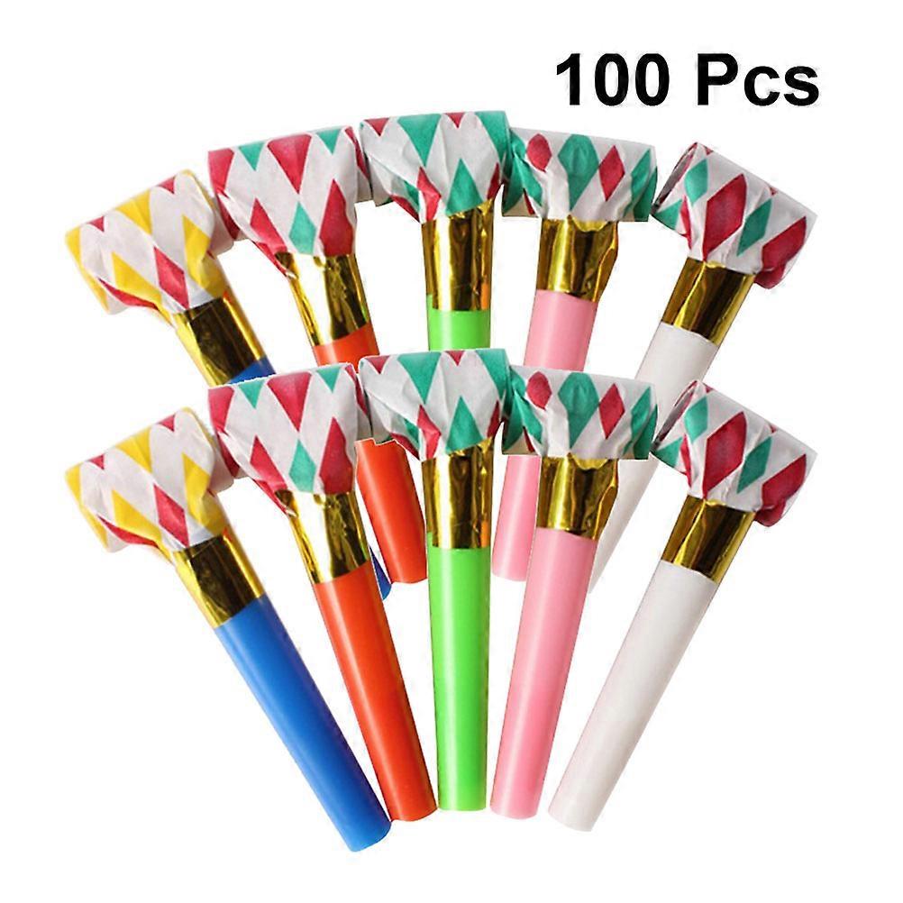 Funny Whistle Noise Makers for Party Use Made of Plastic Assorted Color 100pcs Pack 6cm