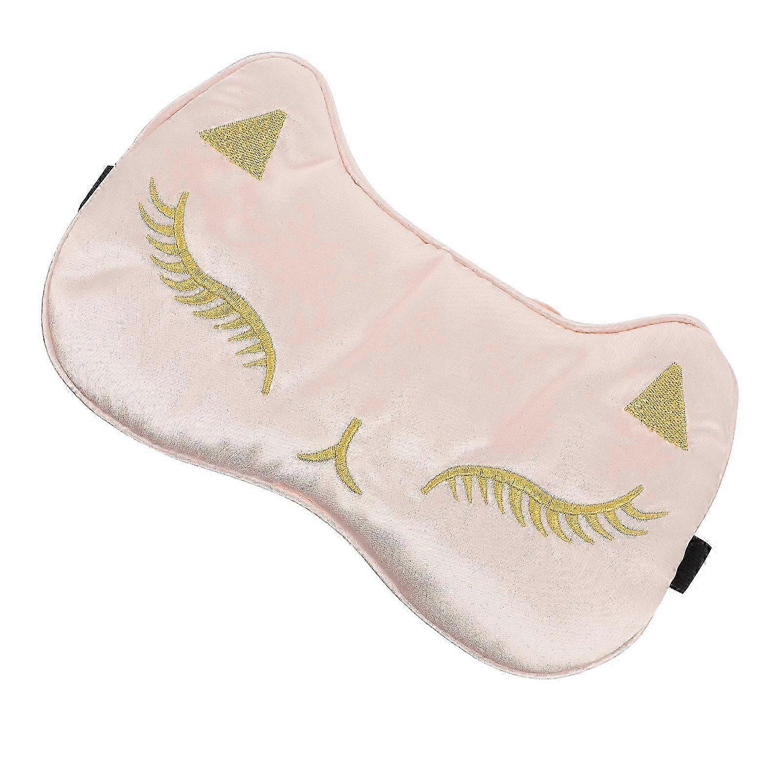 Sleeping Eyeshade Artificial Silk Shading Stress Relief Cat Shape Home Travel 21X9.5CM 1Pc