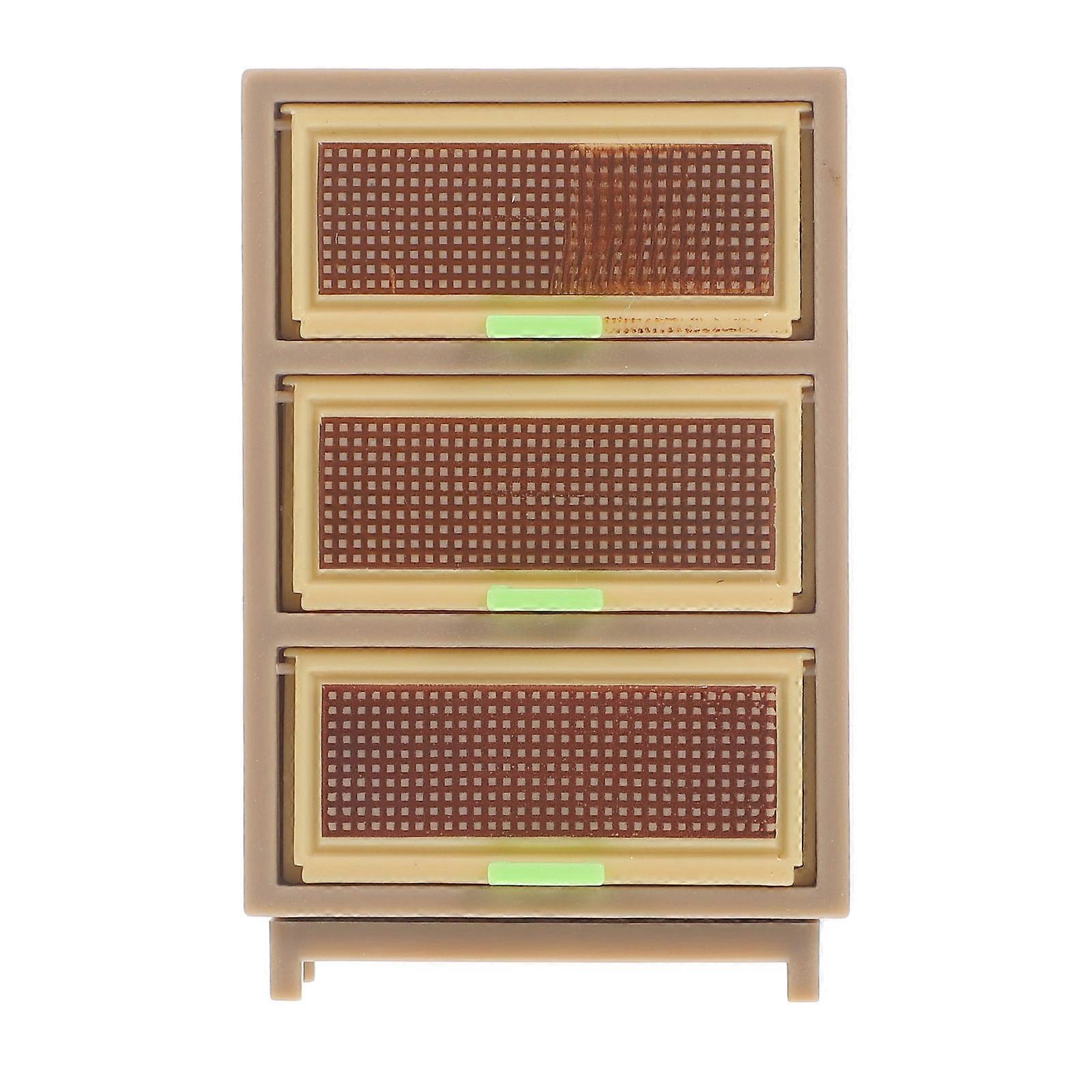 2pcs Miniature Doll House Drawer Cabinet Model Bedside Furniture Prop