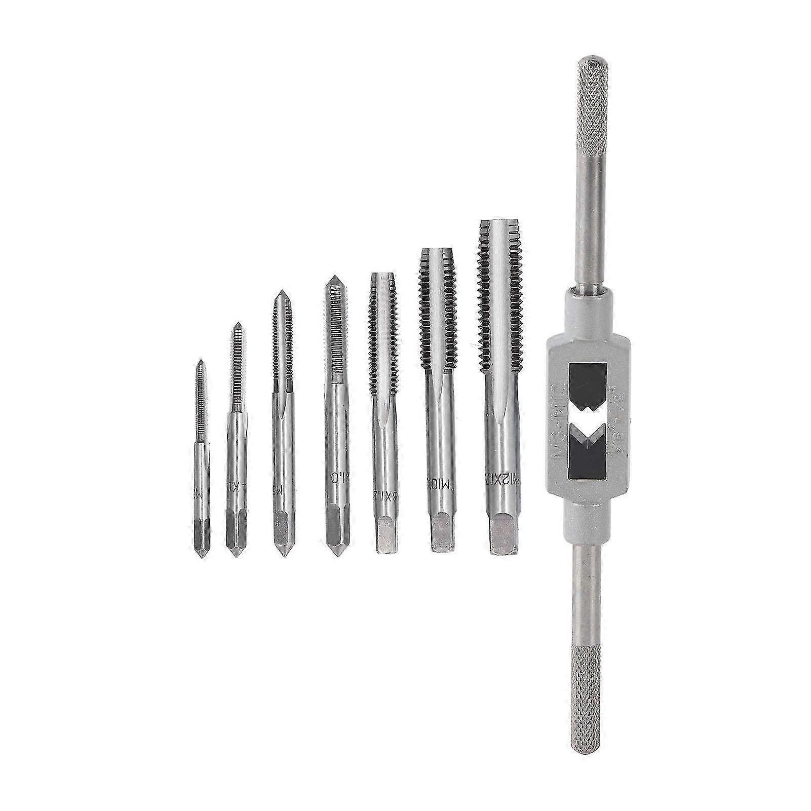 Metric Tap Wrench Set with Adjustable Reamer for Machine Screws M3 to M12 - Precision Thread Plug Tool for Hardware Projects