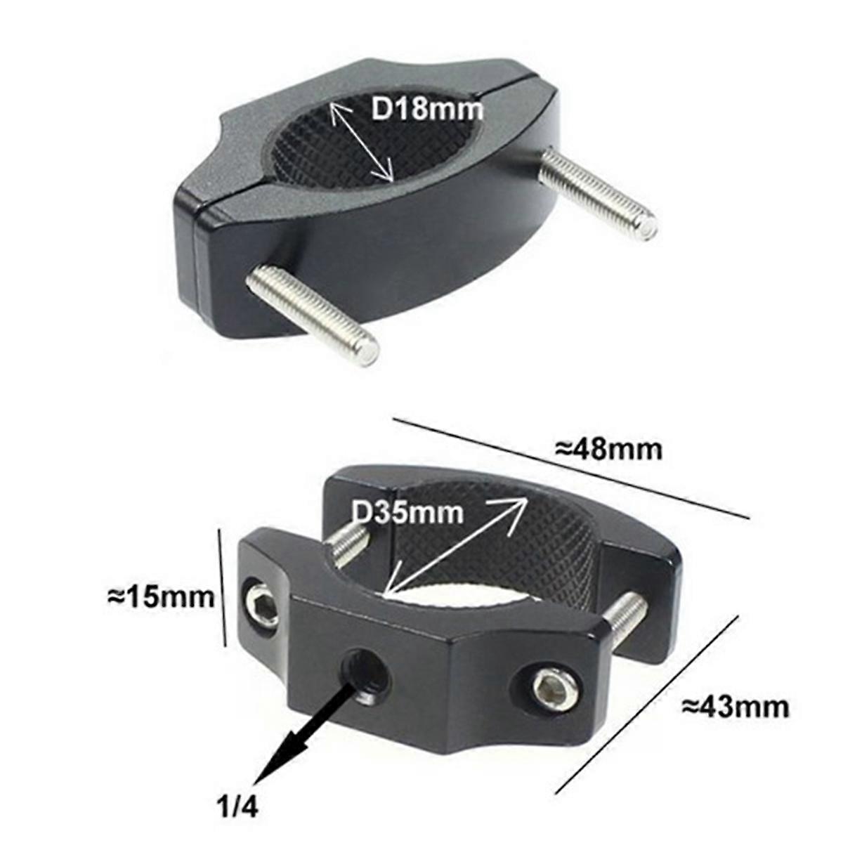 2X 360 Degree Bicycle Motorcycle Handlebar Clip Mount Pipe Clamp Bracket for 9/8 for X Action Camera