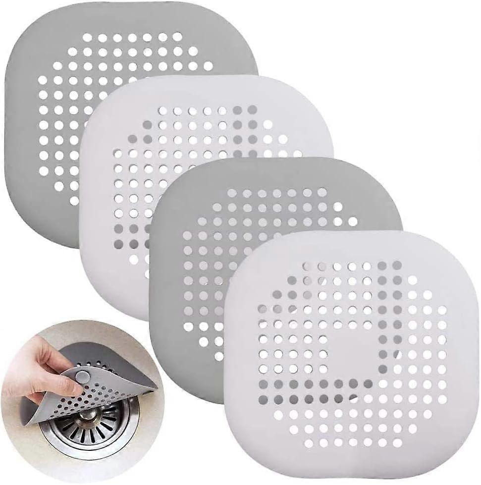 4 Pack Silicone Shower Sink Filters With Suction Cup, Easy Enough To Install And Clean