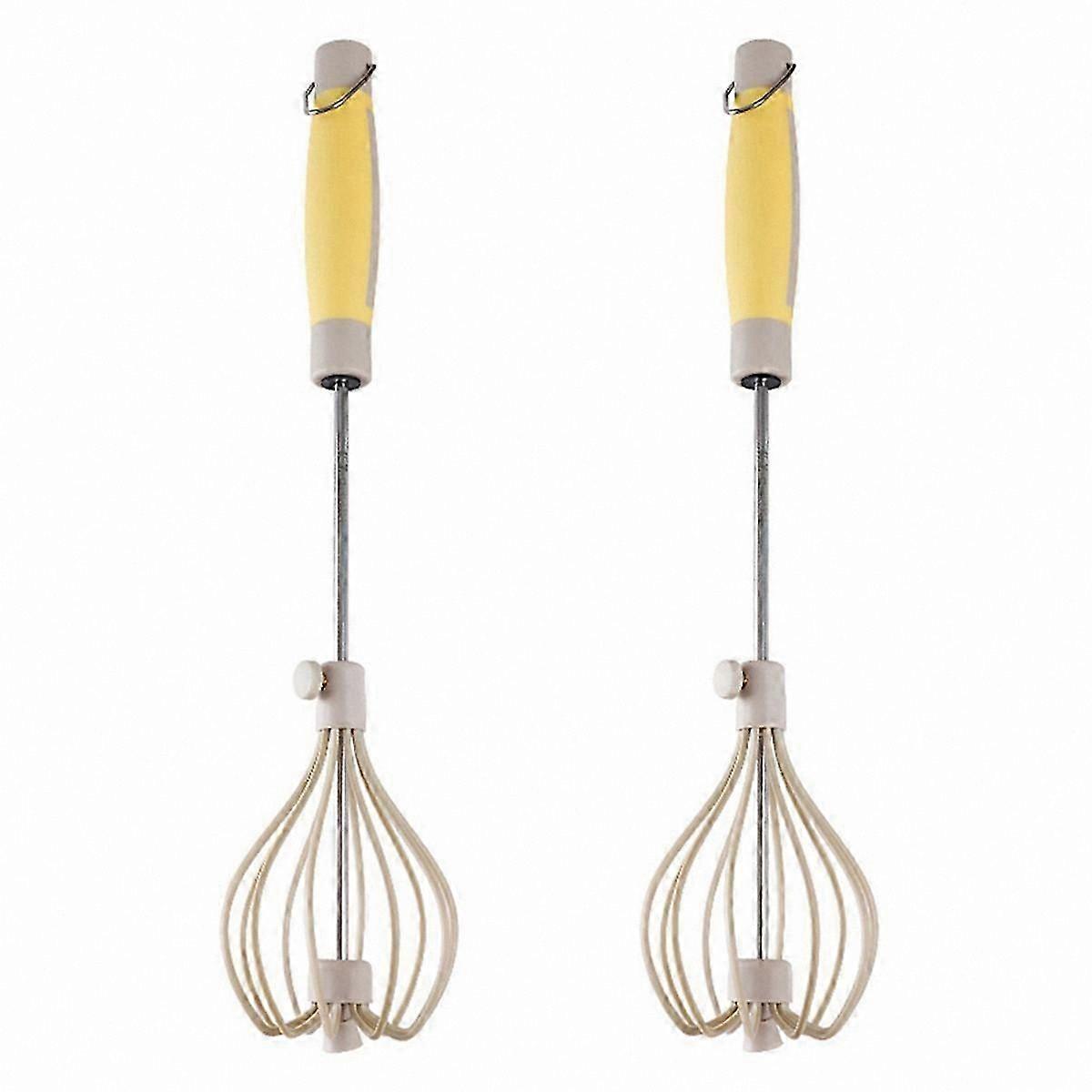 2-Pack Stainless Steel Semi-Automatic Whisk Tool