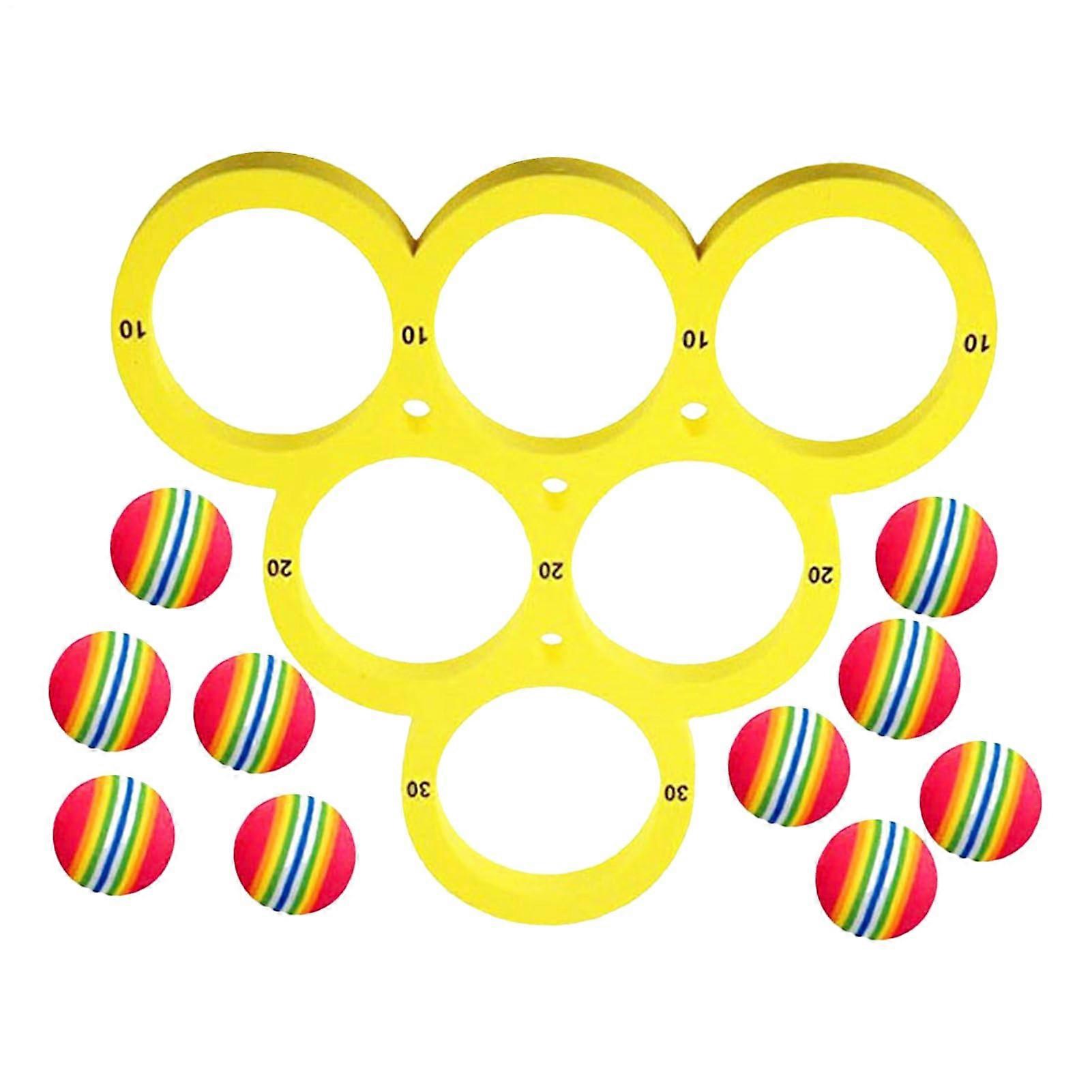 Water Sports Pool Toss Game with Score, Floating Foam Rings with 10 Balls