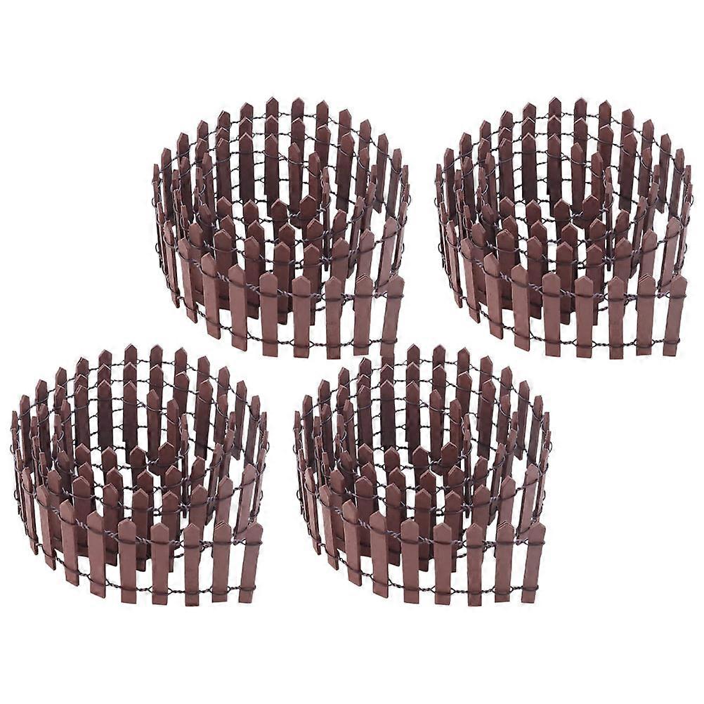 Miniature Wood Fence for Decoration Simple and Great for Mini Gardens and DIY Crafts 4 Pieces