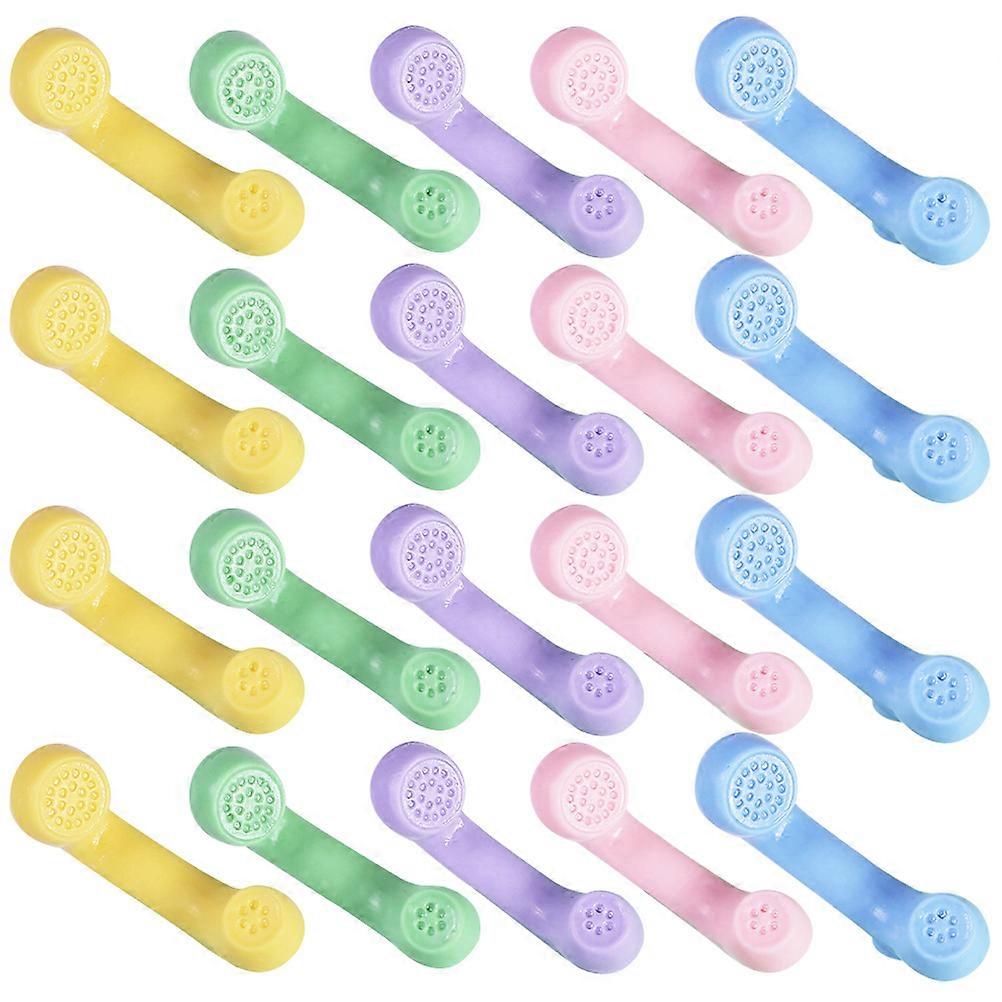 Tiny Telephone Handset Mini House Telephone Retro Style Miniature Enthusiasts 3.10X1.10X1.00CM Decorative Item 25Pcs