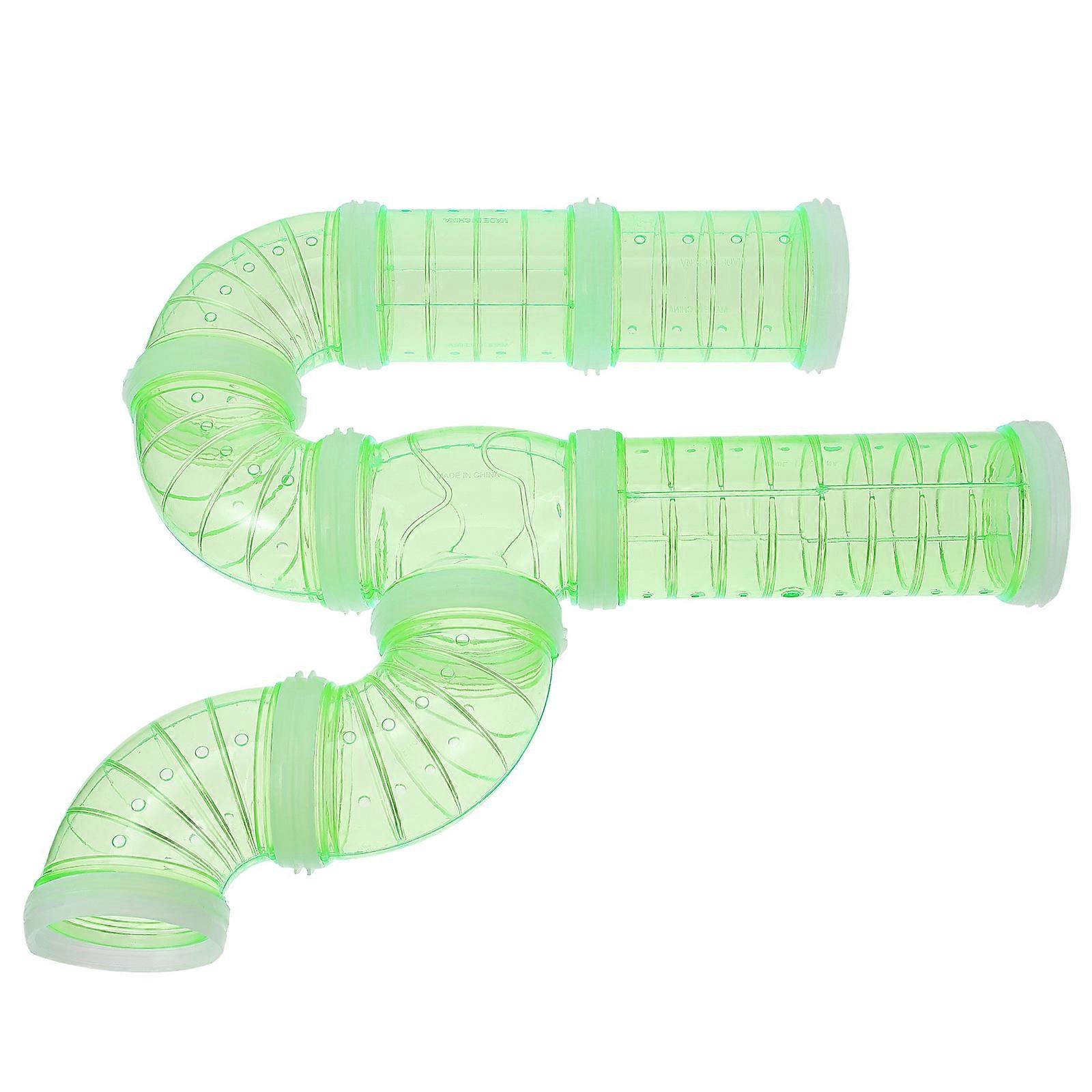 Green Plastic Pet Tubes Set for DIY Connection Tunnel and Habitat Expansion 1 Set