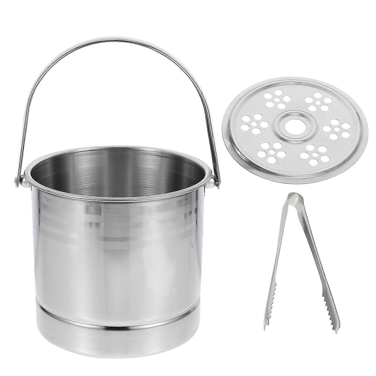 Here's a polished product description for your **1pc Capacity Stainless Steel Storage Bucket with Ice Clip**:
**Stainless Steel Storage Bucket