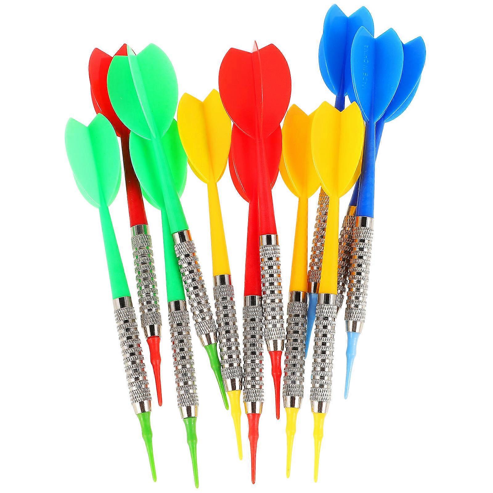 Darts Set 12Pcs Soft Tip Replacement Darts Ideal For All Ages Leisure Entertainment With Vibrant Colors