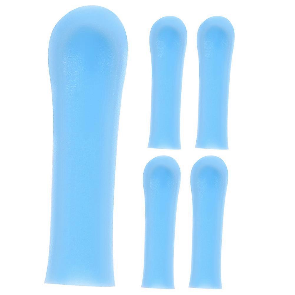 5pcs Soft Silicone Ear Wax Removal Tips Replacement Covers for Ear Spoon Heads Compatible with Visual Devices Safe Cleaning Tool for Adults Blue