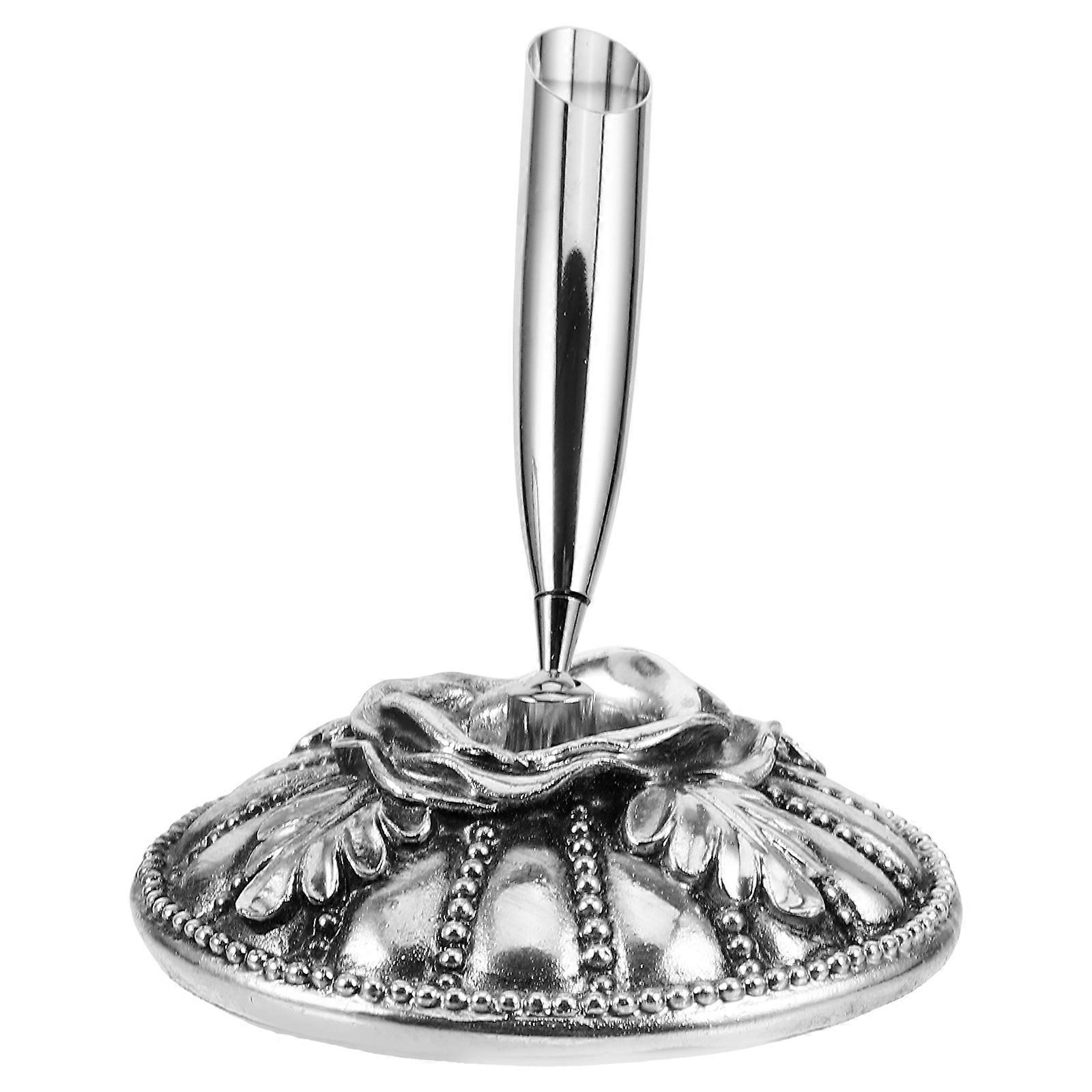 Delicate European Style Pen Storage Accessory For Home And Office In Silver Color With Round Shape 1Pack