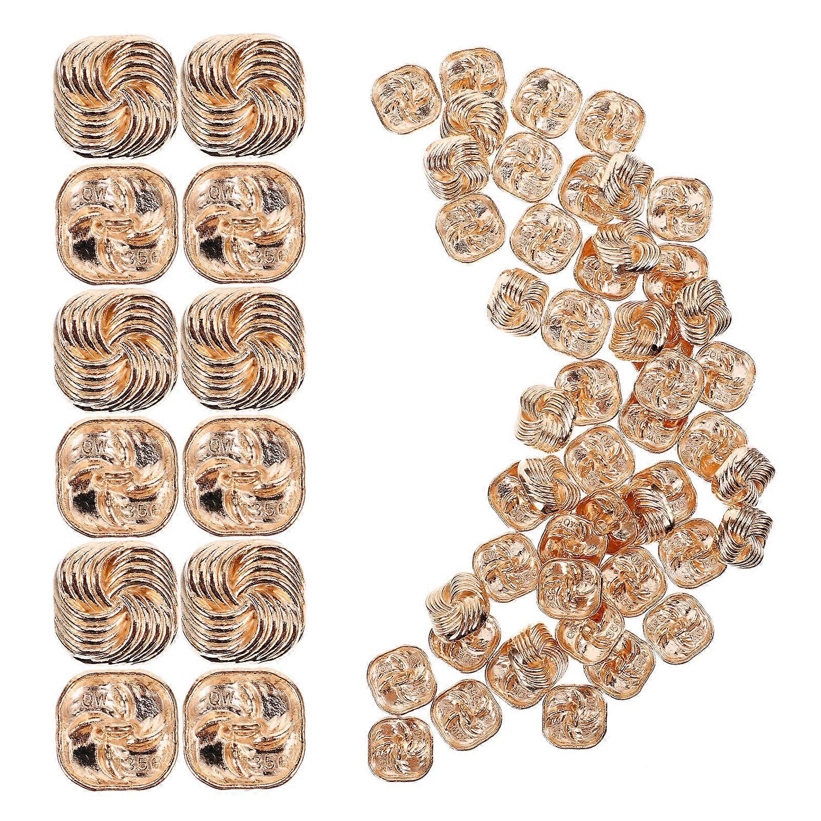 Golden Zinc Alloy Coat Buttons for Clothing Decoration Small 50pcs Practical Sewing Buttons
