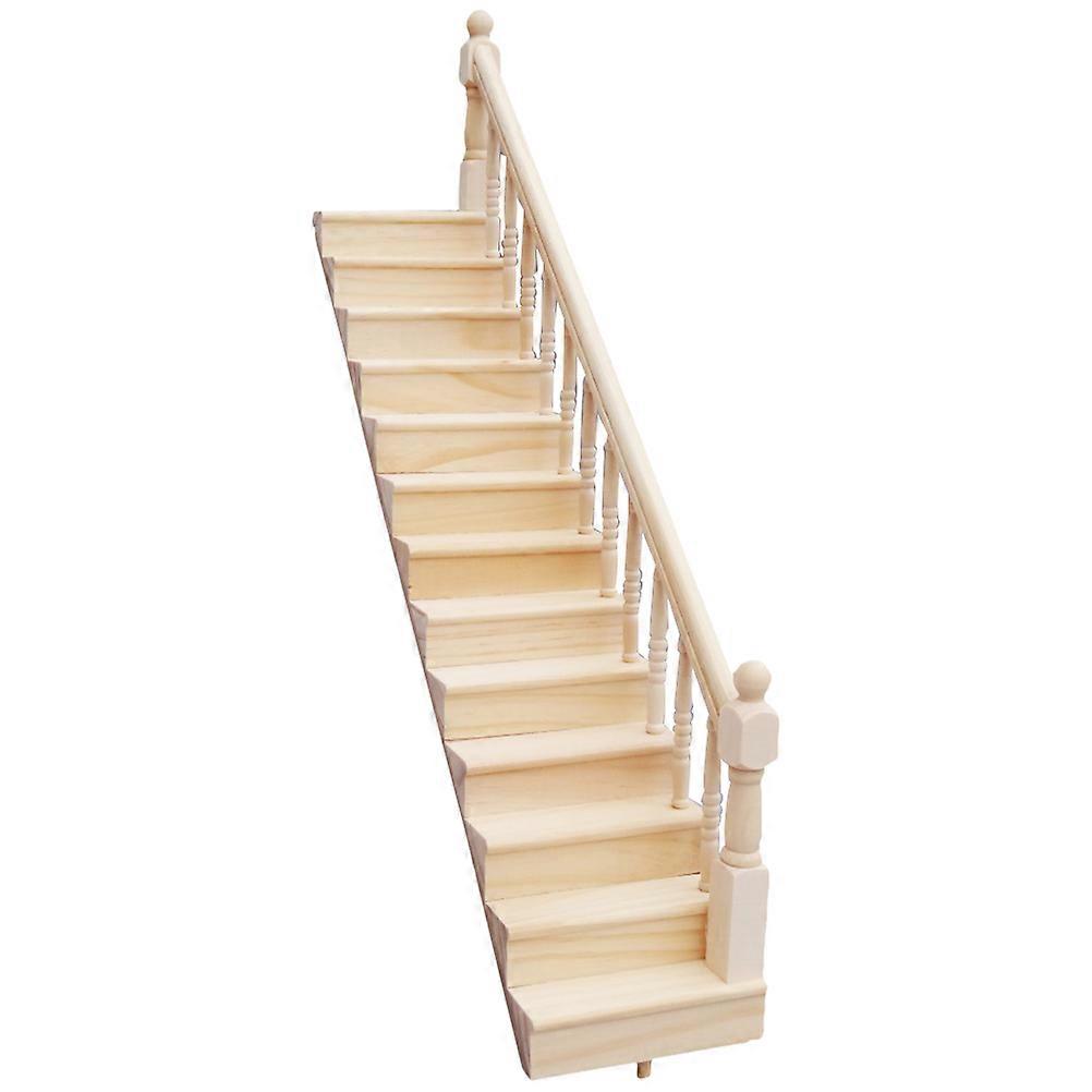 Wooden Doll Staircase Toy for DIY Use Khaki Color Inspires Creativity and Safe Set